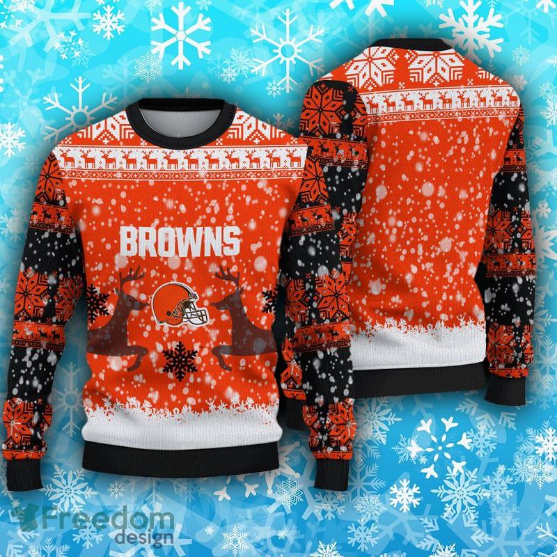 Cleveland Browns Mens “Ugly Christmas Sweater” Size L - Lightweight  Sweatshirt