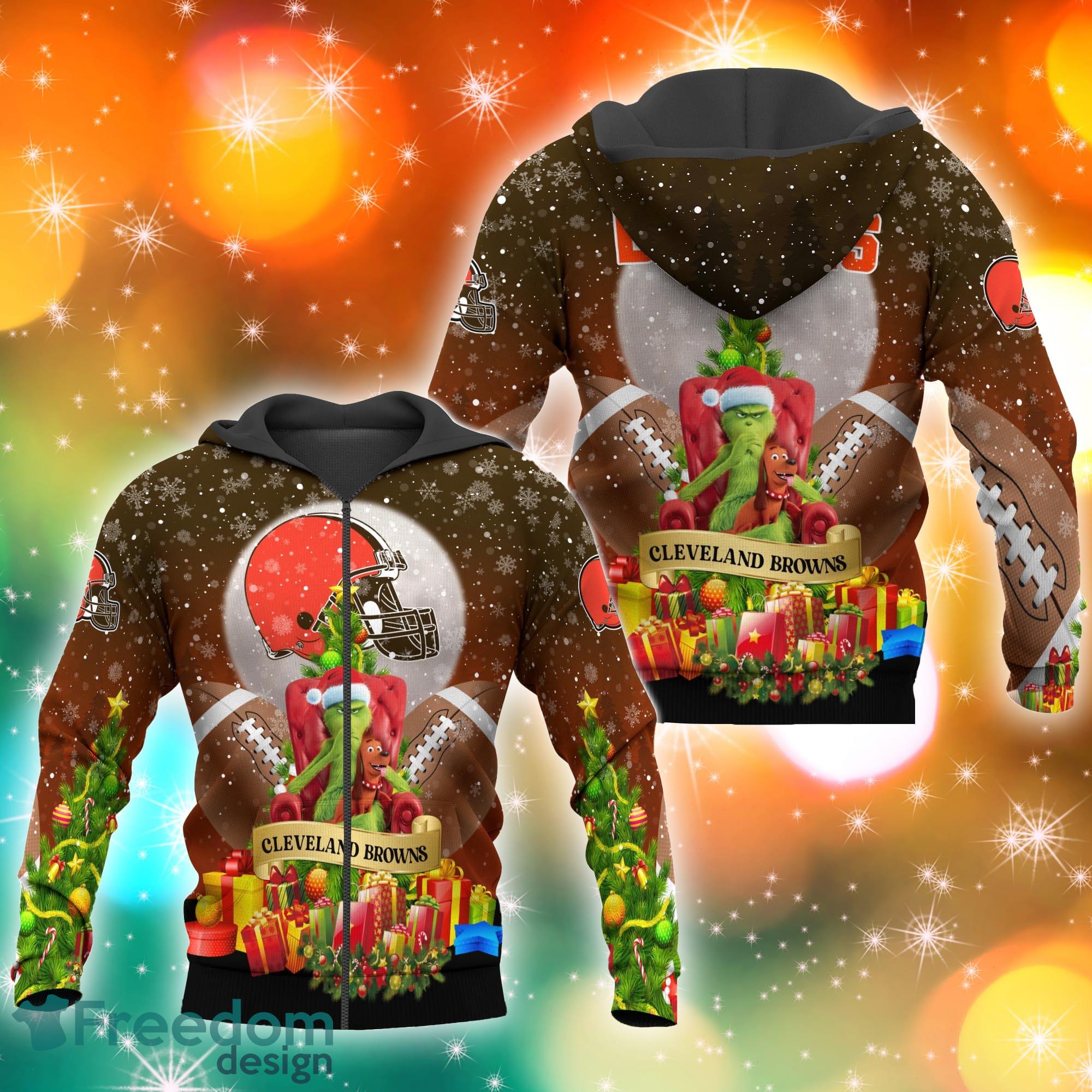 Cleveland Browns NFL Grinch Christmas Tree 3D Hoodie Pullover Prints -  Freedomdesign