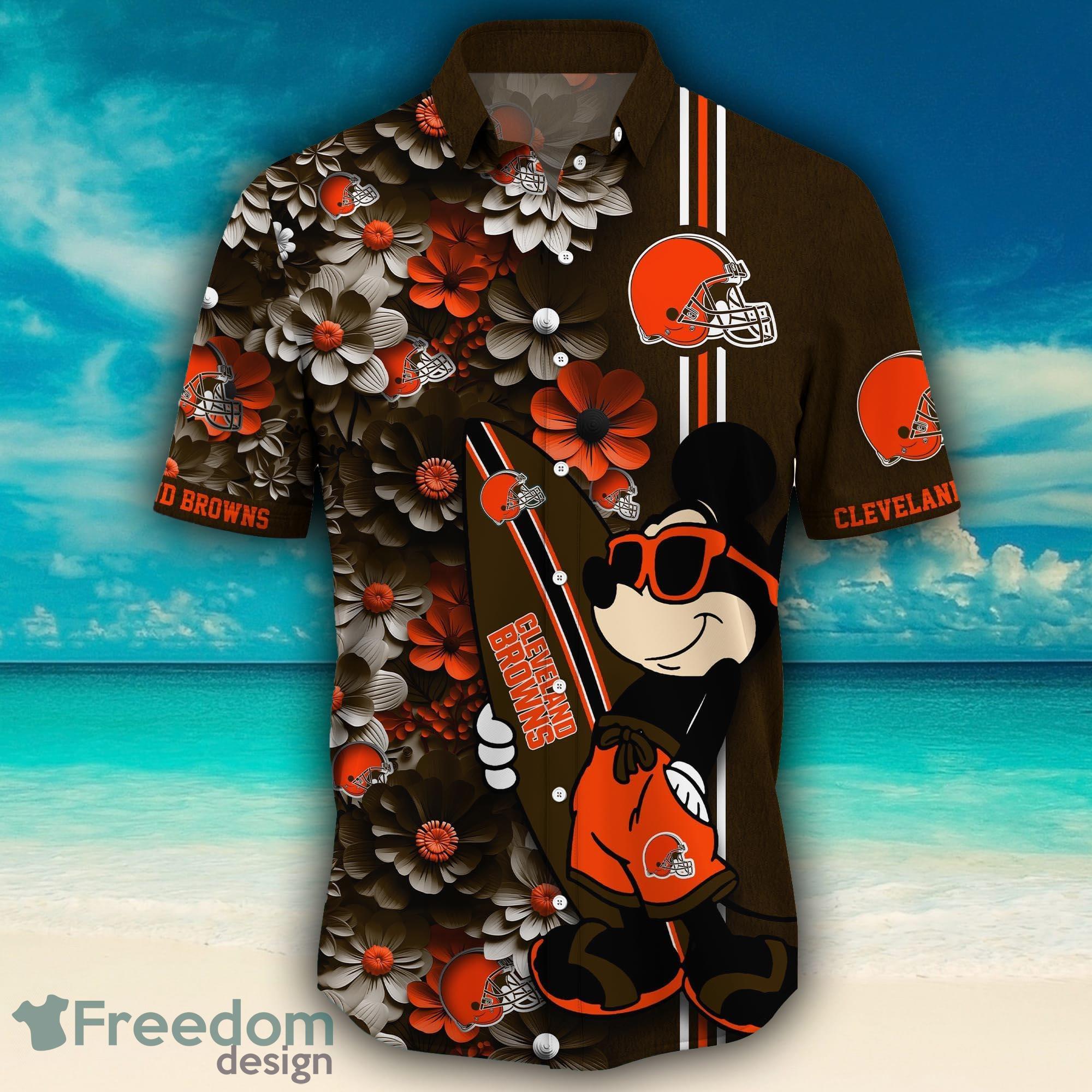 Cleveland Browns Surfboard Parttern Mickey Mouse Flower Hawaiian