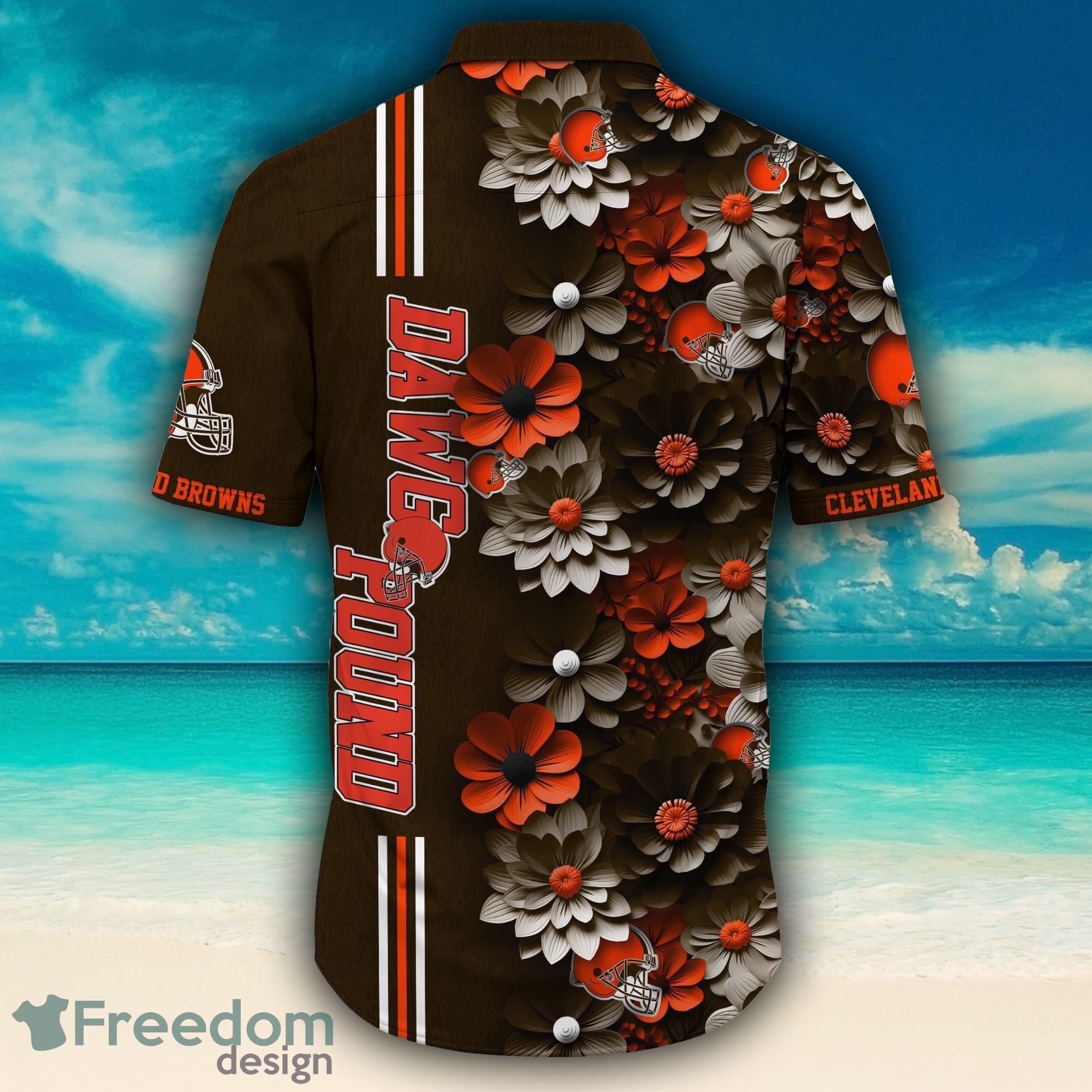 Cleveland Browns Surfboard Parttern Mickey Mouse Flower Hawaiian Shirt -  Freedomdesign