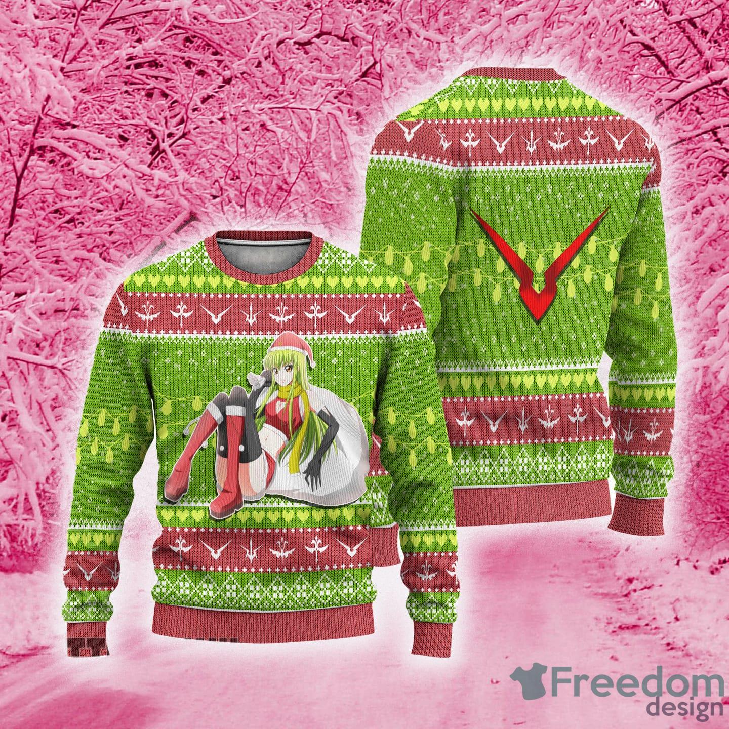 Code Geass Ugly Christmas Sweater C.C. Knitted For Men And Women - Code Geass Ugly Sweater Custom C.C. Knitted Sweatshirt Christmas Gift_1 Code Geass Ugly Christmas Sweater C.C. Knitted For Men And Women - Code Geass Ugly Sweater Custom C.C. Knitted Sweatshirt Christmas Gift_1