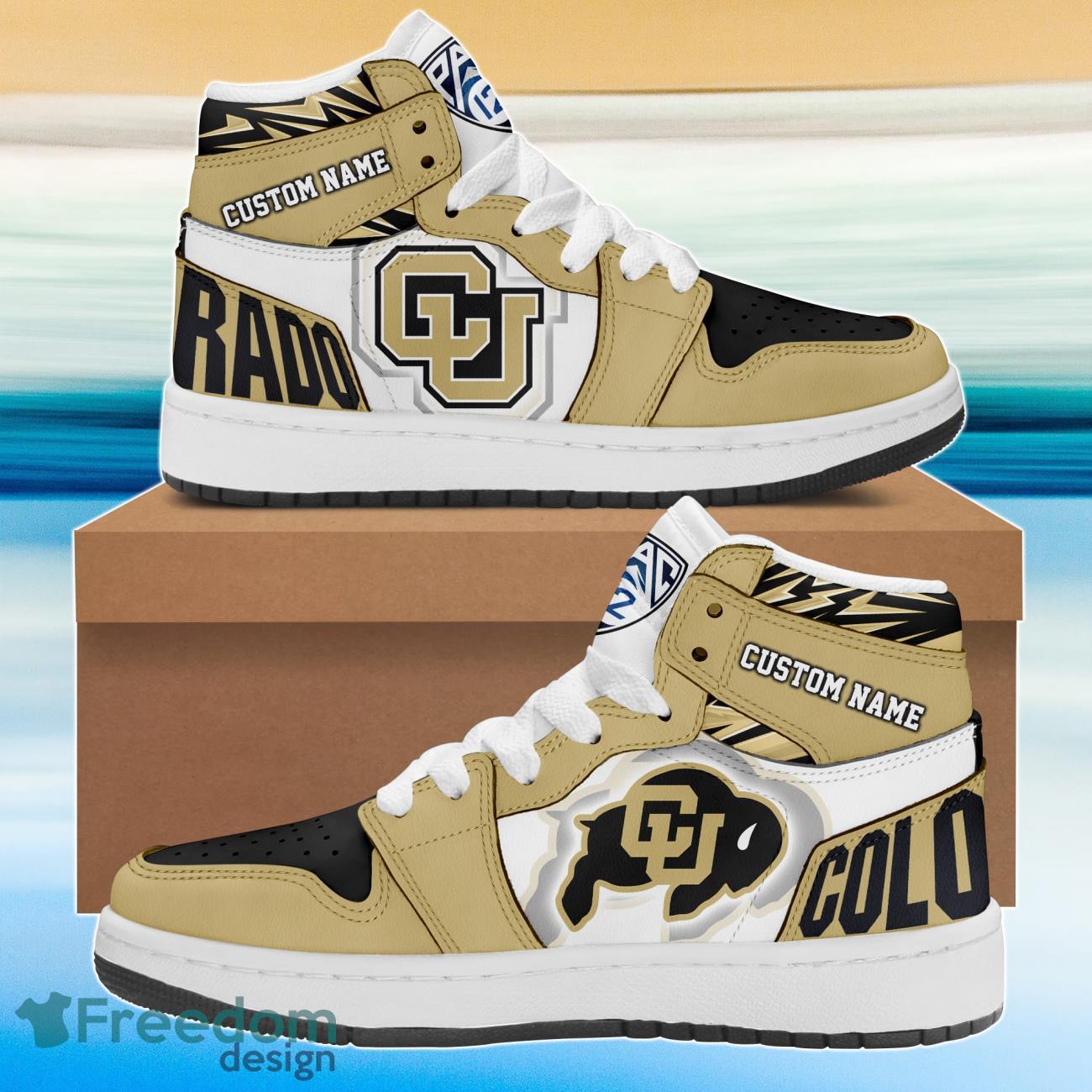 Colorado Buffaloes Football 2023 Air Jordan Hightop Shoes Custom Name Product Photo 1