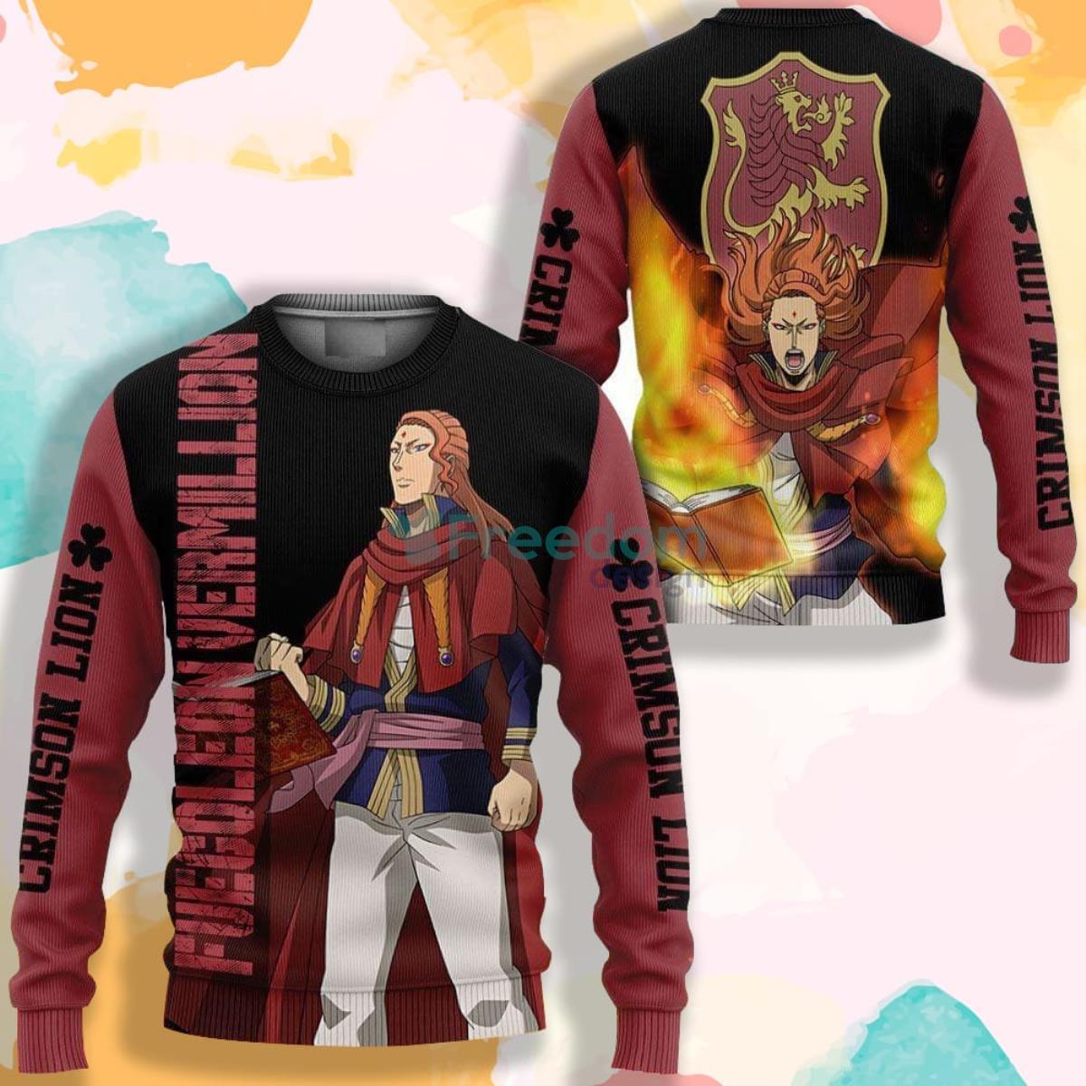 Crimson Lion Fuegoleon Vermillion Black Clover Manga Anime AOP Sweater Product Photo 1