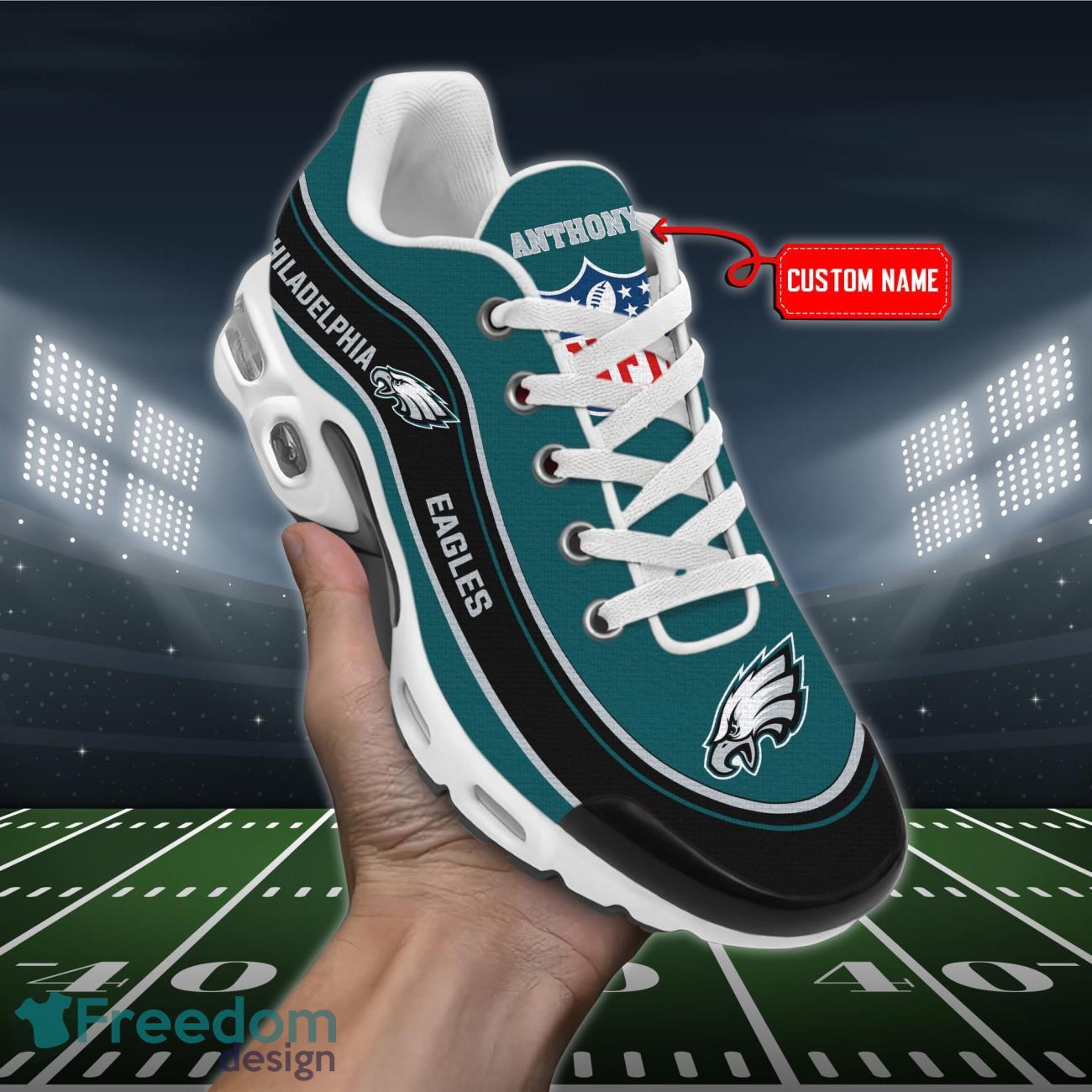 Custom Name Philadelphia Eagles NFL Air Cushion Sports Shoes Product Photo 1