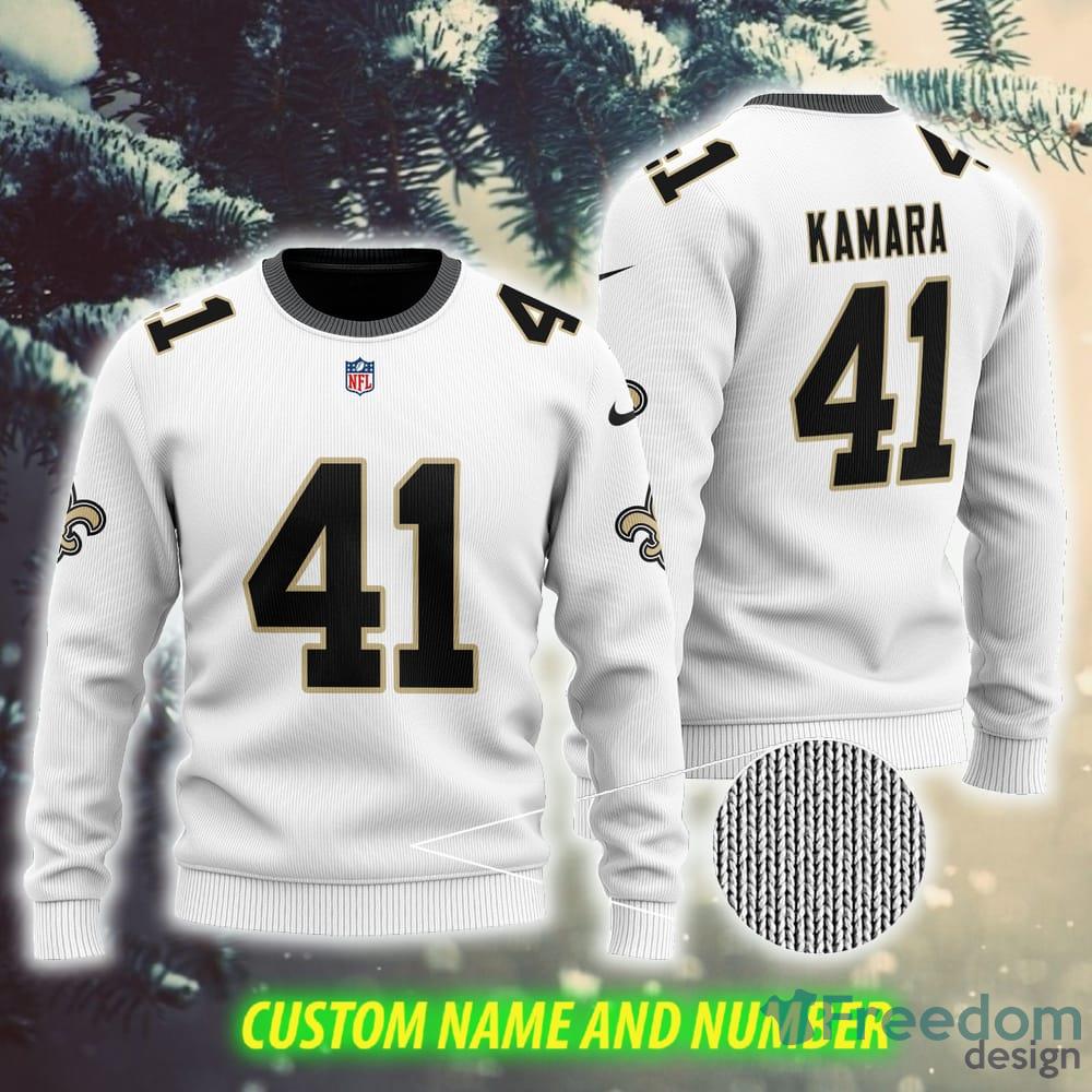 Alvin Kamara 41 New Orleans Saints Football Team Logo Custom Name And  Number Polo Shirt