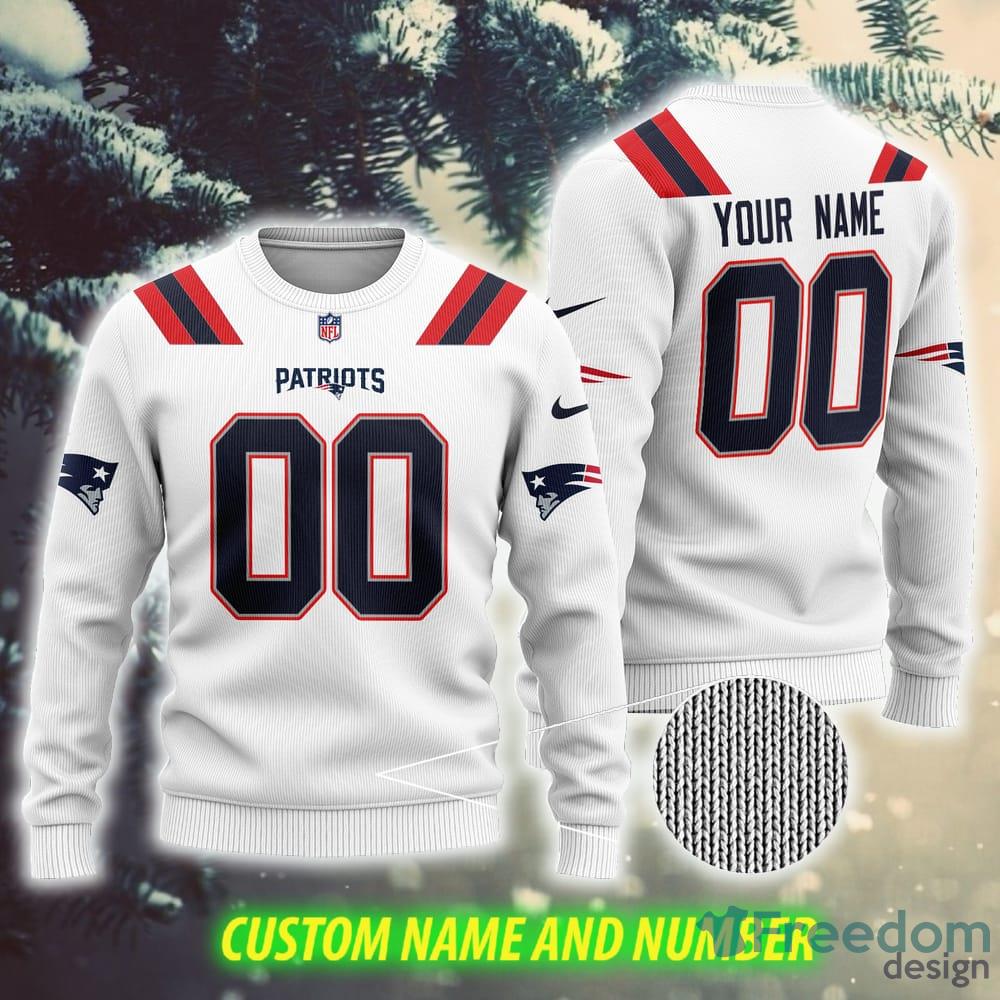 NFL New England Patriots Custom Name And Number Ugly Christmas Sweater  Christmas Gift For Sport Team - Freedomdesign