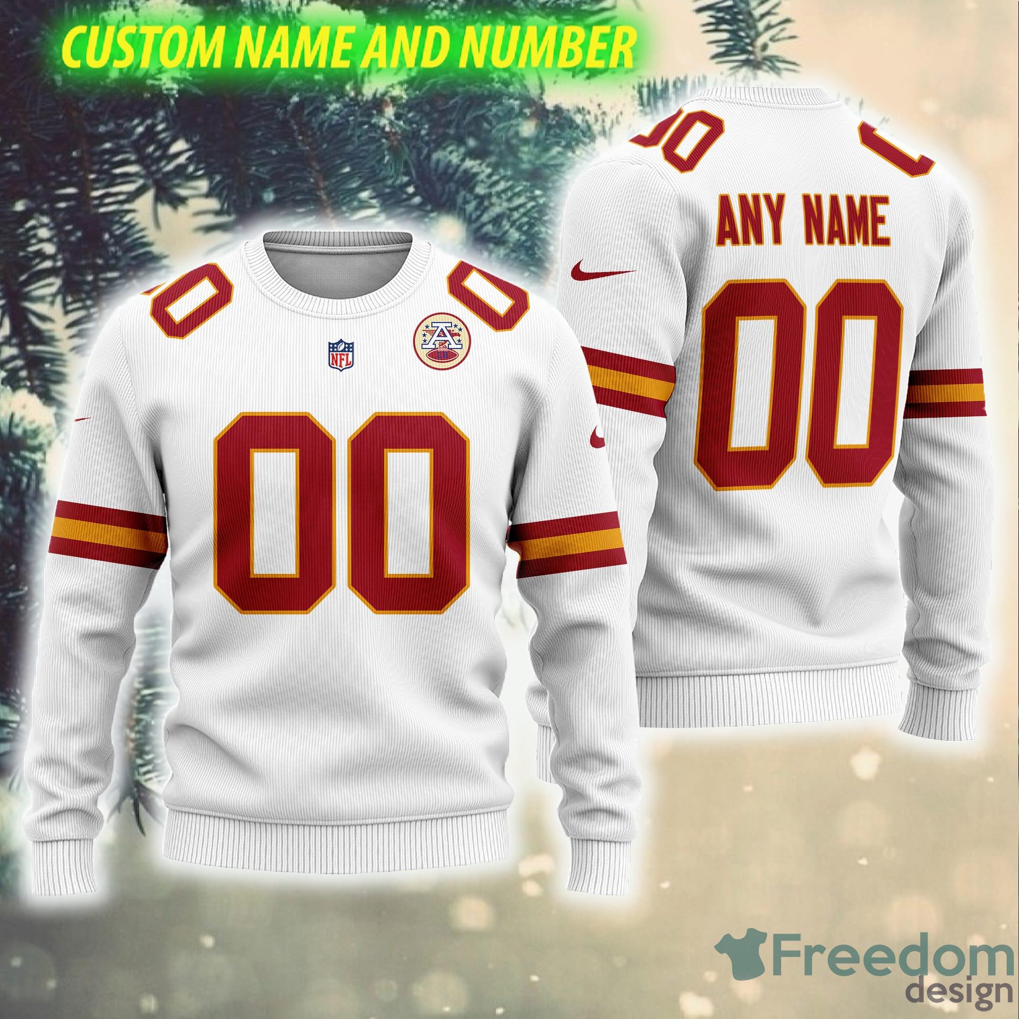 NFL Kansas City Chiefs Design 3D Ugly Christmas Sweater Yellow Custom  Number And Name Gift Fans - Freedomdesign