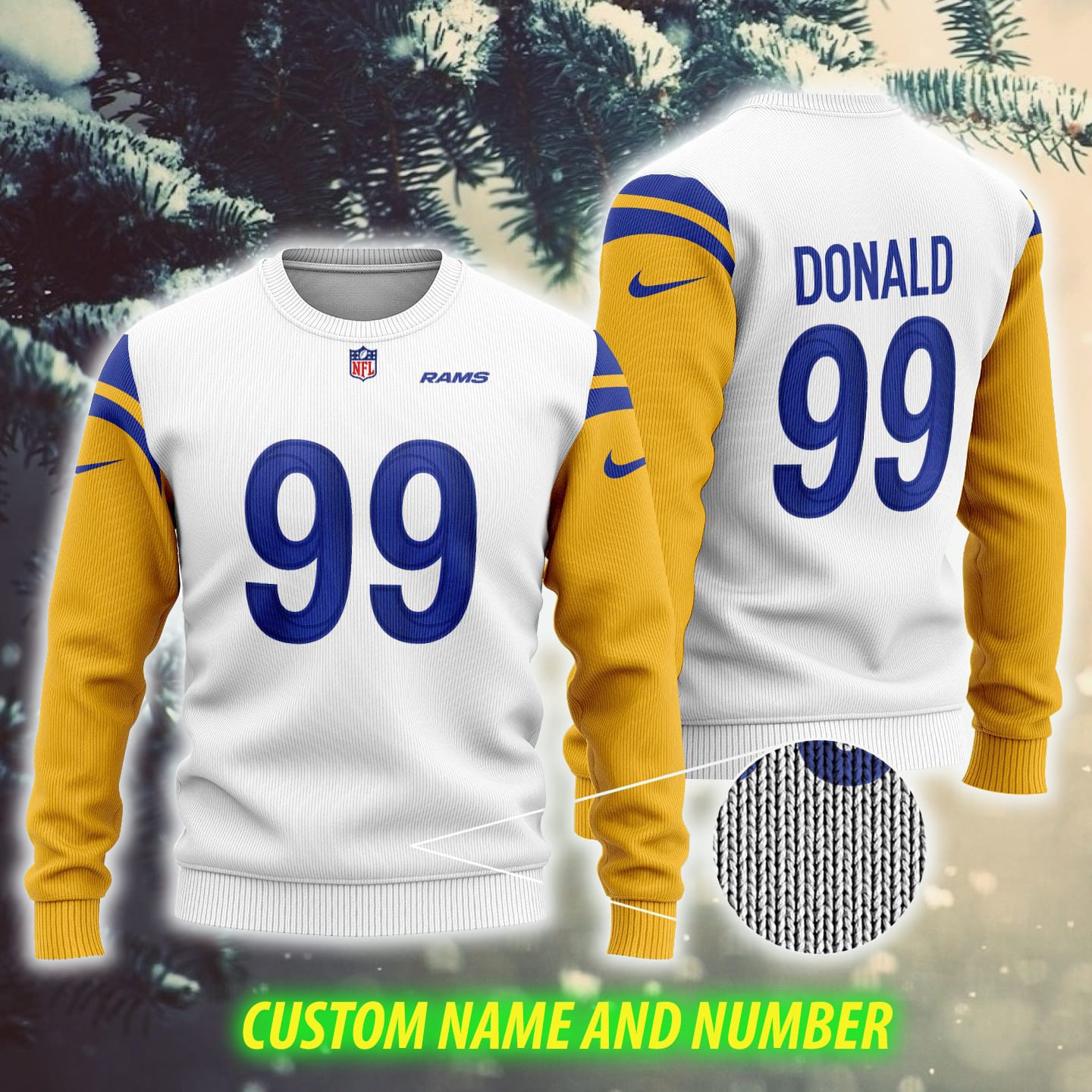 Los Angeles Rams NFL AOP Cookies Custom Number And Name Ugly