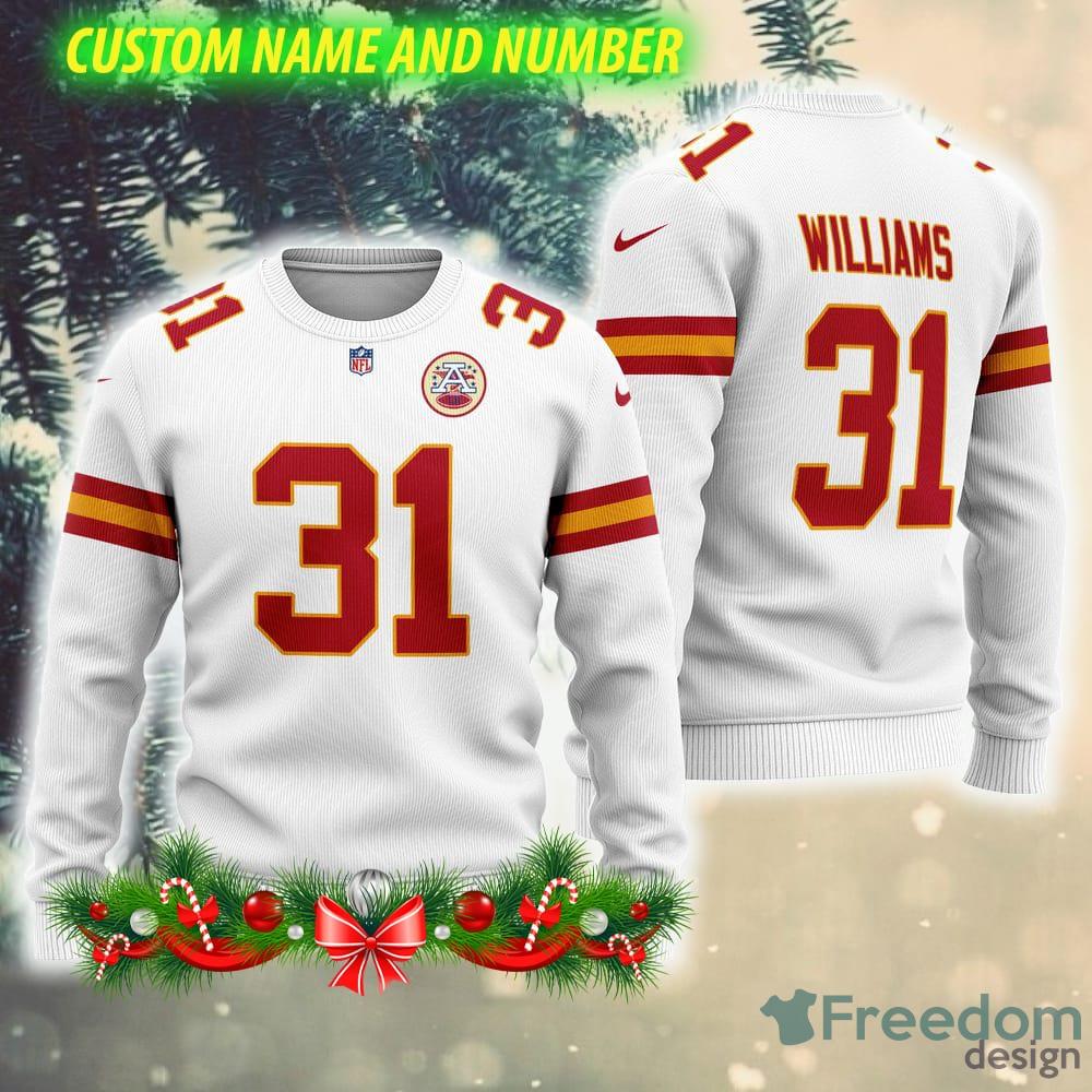 NFL Kansas City Chiefs Color Warm 3D Ugly Christmas Sweater Yellow Custom  Number And Name Gift Fans - Freedomdesign