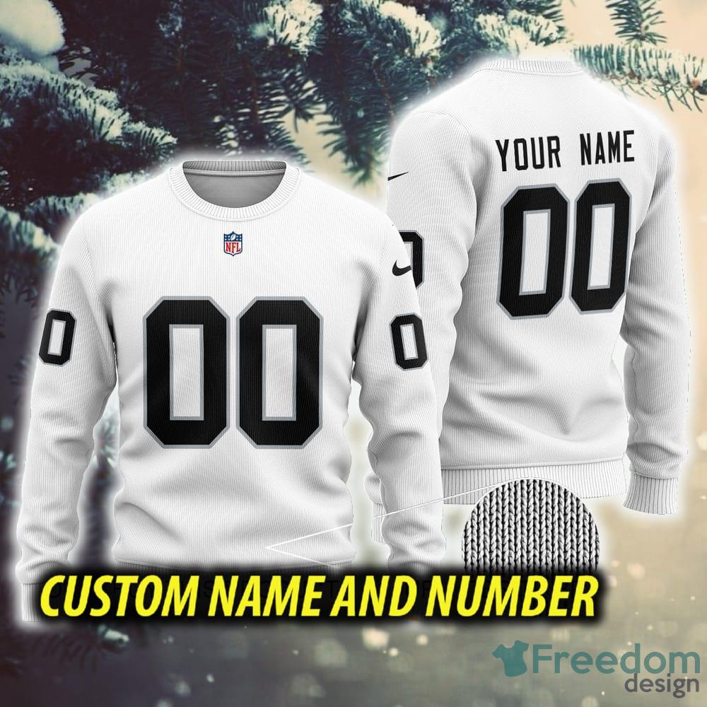 NFL Las Vegas Raiders 3D Ugly Christmas Sweater Christmas Gift For Sport  Fans Custom Name And Number - Banantees