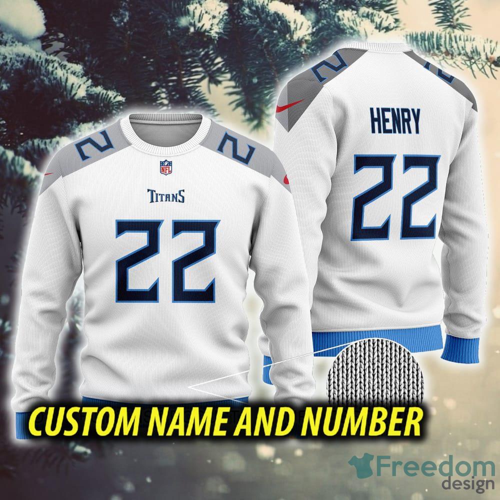 Custom Number And Name NFL Tennessee Titans 3D Nativity Ugly Christmas Sweater White Gift For Fans - Custom Number And Name NFL Tennessee Titans 3D Nativity Ugly Christmas Sweater White Gift For Fans