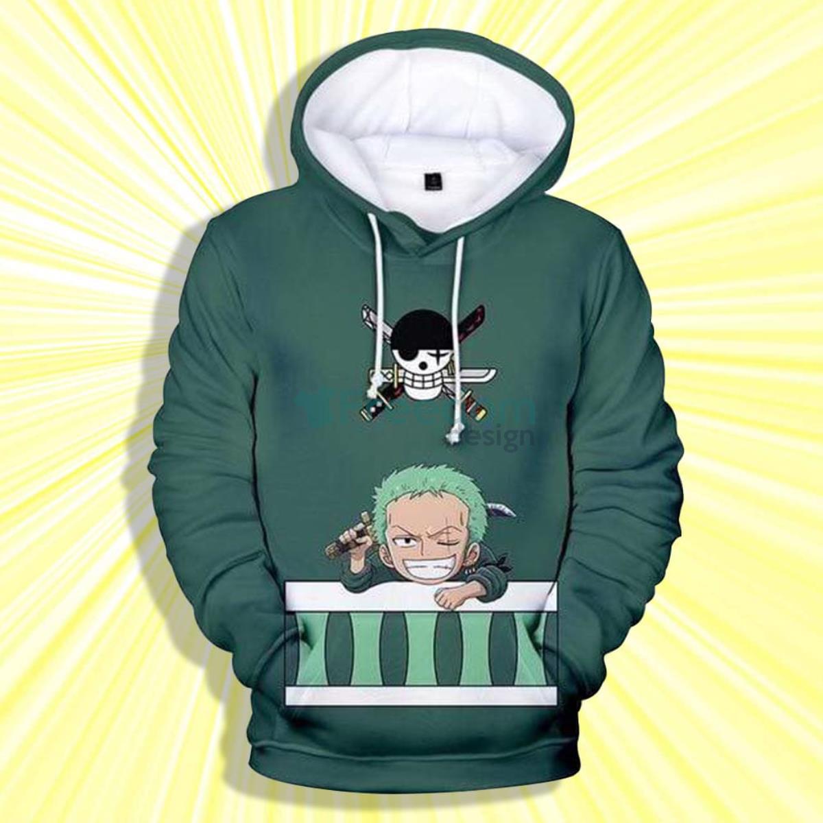 Cute Roronoa One Piece Anime 3D Hoodie Product Photo 1