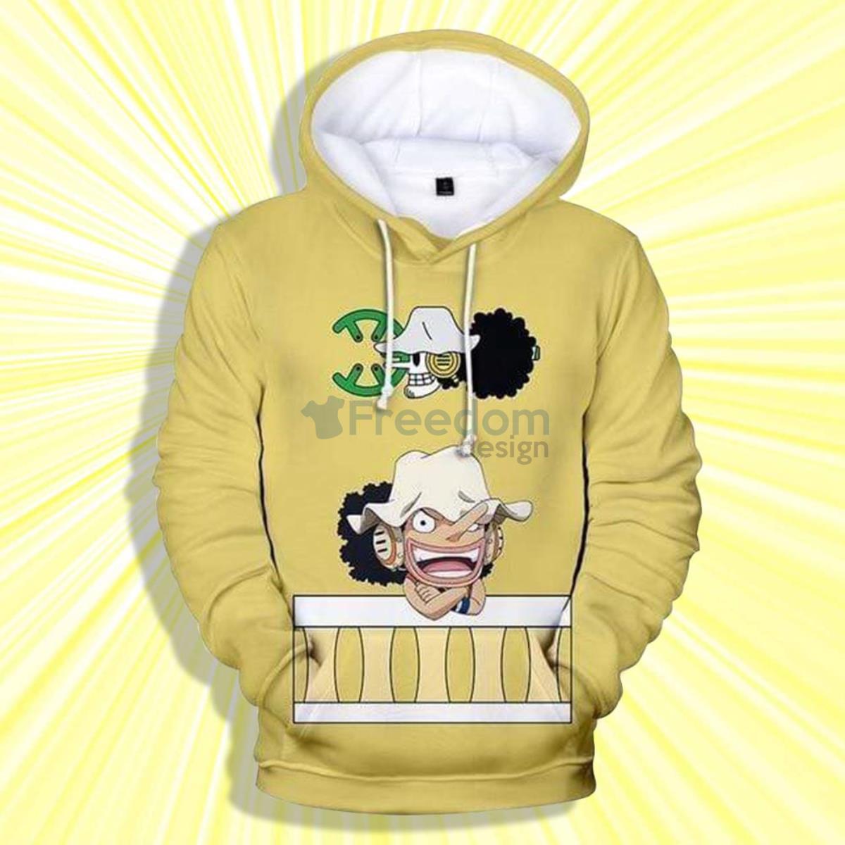 Cute Usopp One Piece Anime 3D Hoodie Product Photo 1