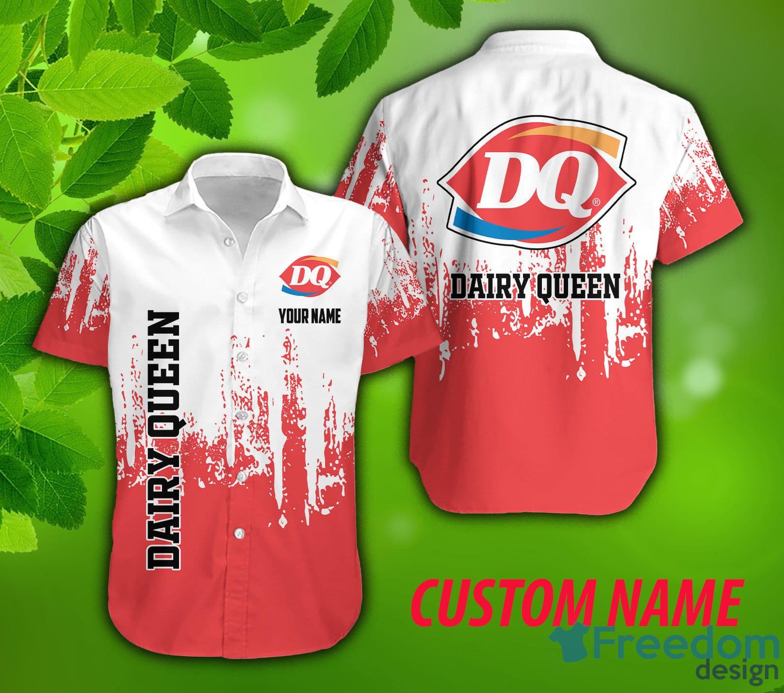 Custom Name Dairy Queen Logo Trademark 3D Hawaiian Shirt For Men