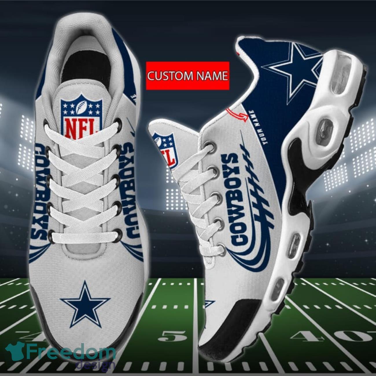 Dallas Cowboys Air Cushion Sports Shoes Custom Name Product Photo 2