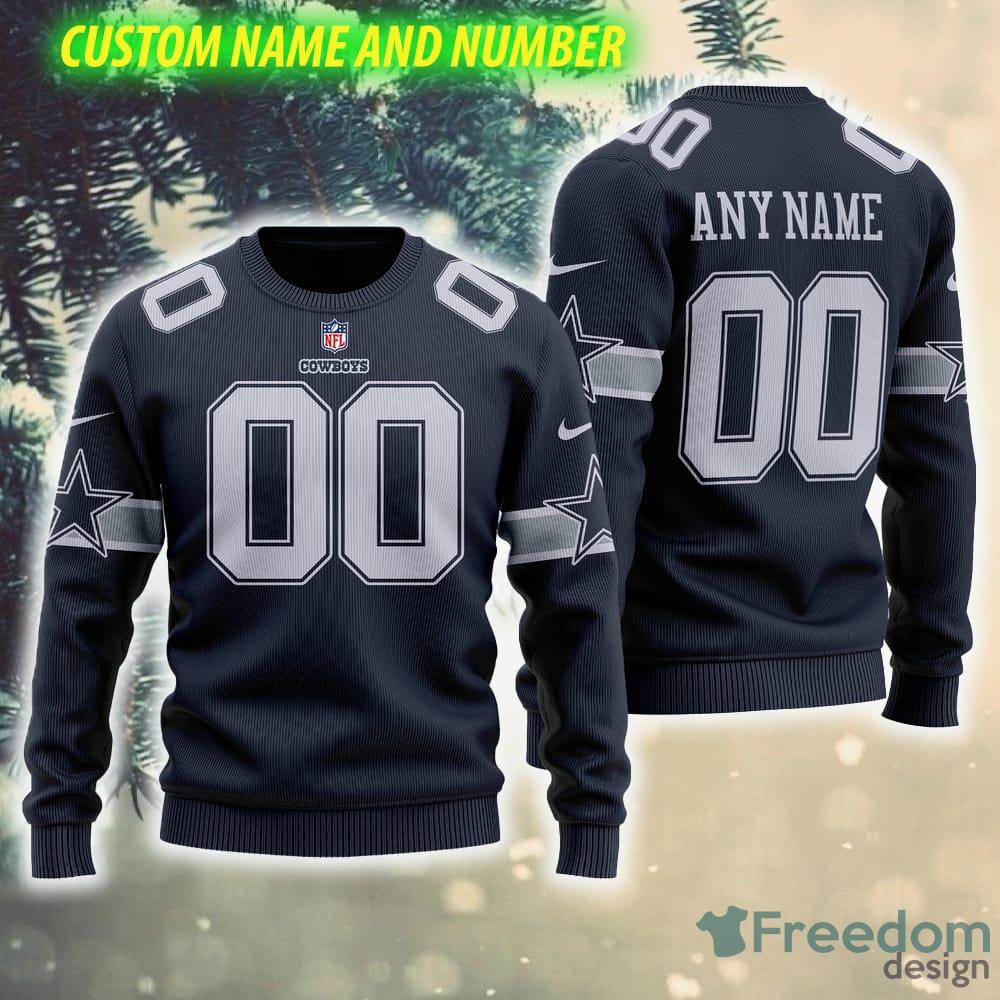 Dallas Cowboys Nfl Custom Name Number Ugly Christmas Sweater - Shibtee  Clothing