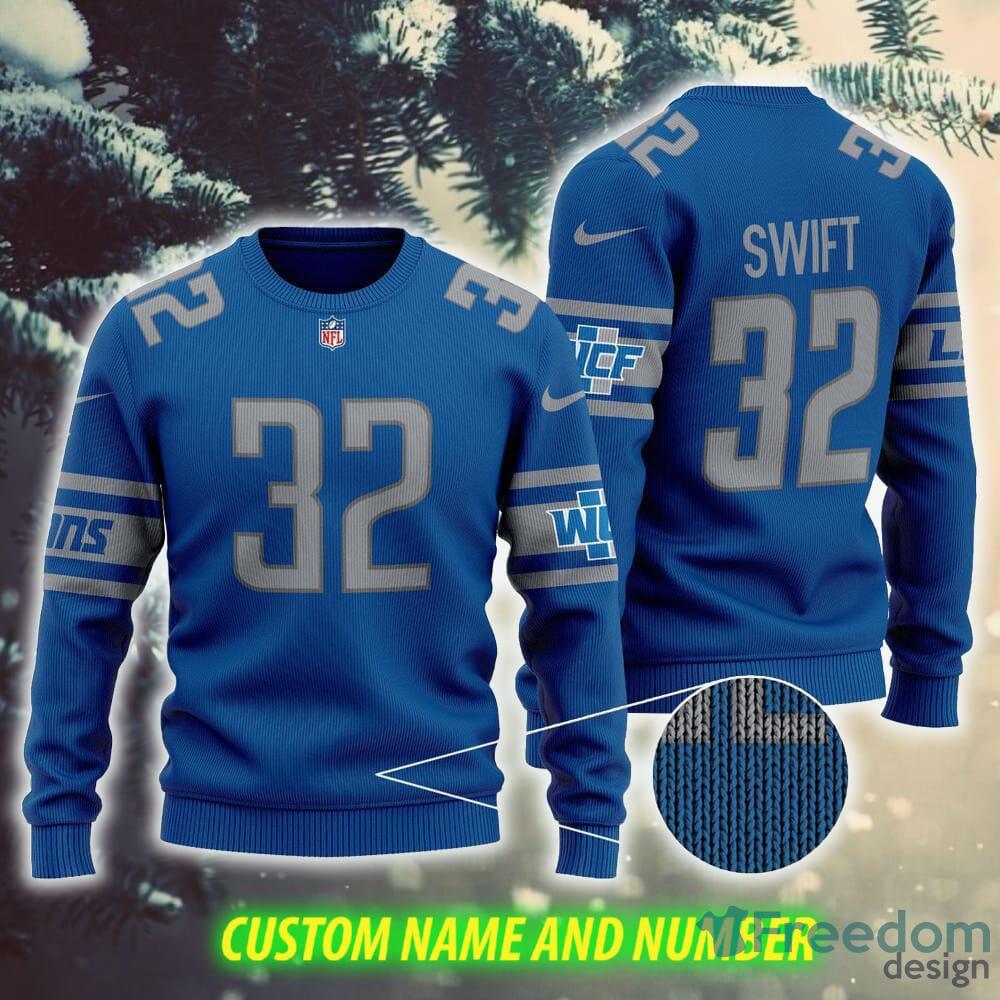 Personalized Name Detroit Lions NFL Number 3D Baseball Jersey