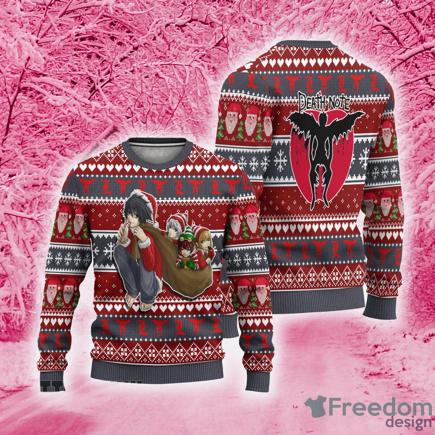 Death Note Ugly Christmas Sweater Characters Knitted Gift Anime For Men And  Women - Freedomdesign