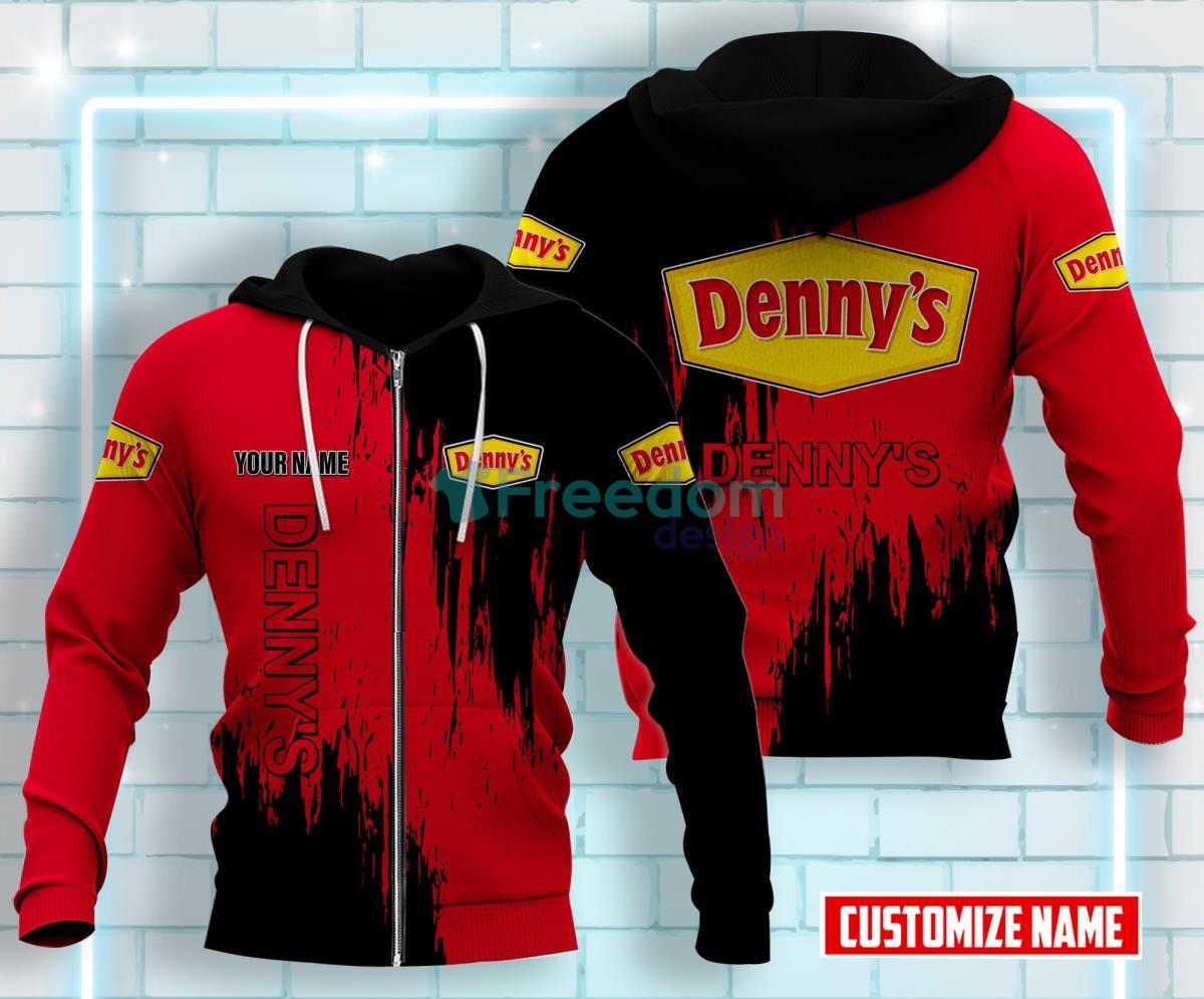 DENNY'S All Over Printed 3D Custom Name Zip Hoodie For Men Women Product Photo 1