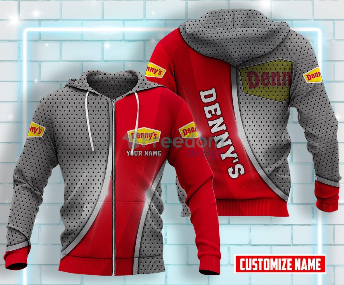 Denny's All Over Printed 3D Custom Name Zip Hoodie Gift For Men Women Product Photo 1