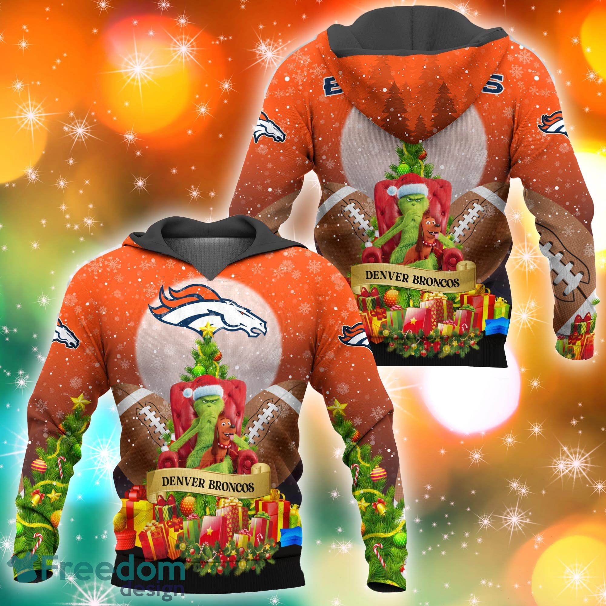 For Fans NFL Denver Broncos Christmas Tree And Gift Ugly Christmas Sweater  - Freedomdesign