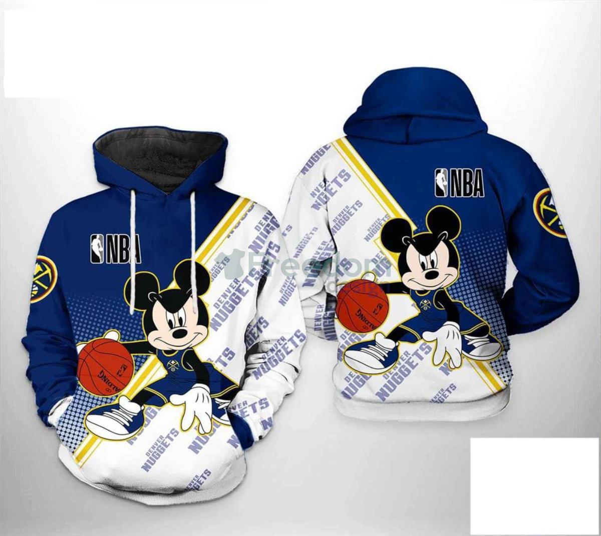 Denver Nuggets NBA Mickey 3D Printed Hoodie Product Photo 1