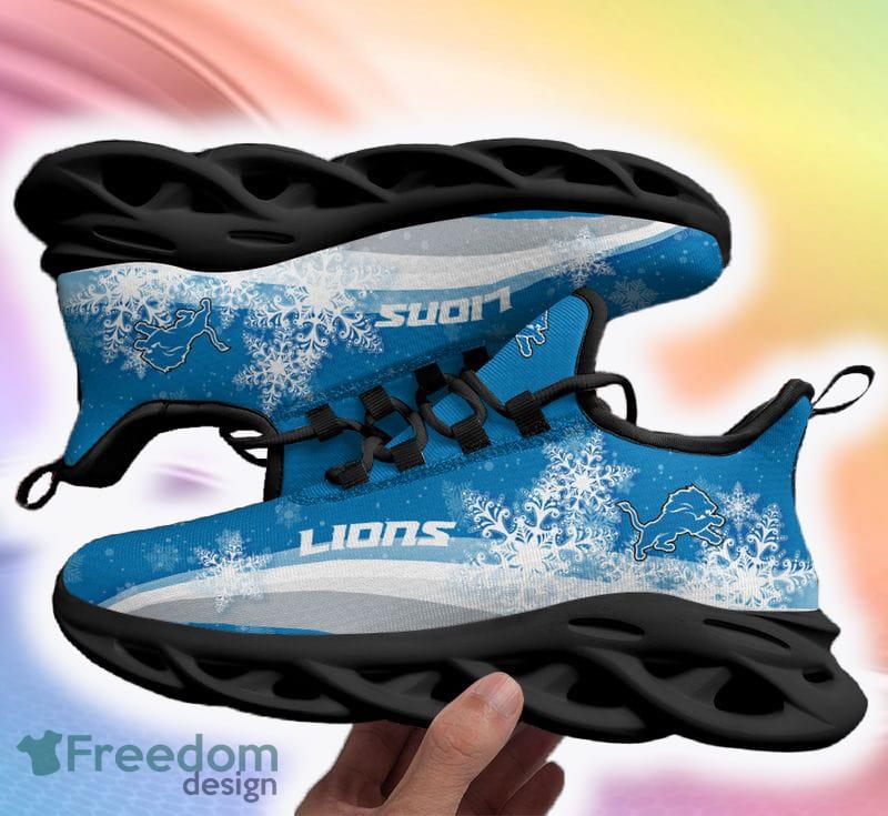 Detroit Lions Snow Ugly Christmas Snow Flowers Blue Color Sneakers Max Soul  Shoes For Fans Gift - Freedomdesign