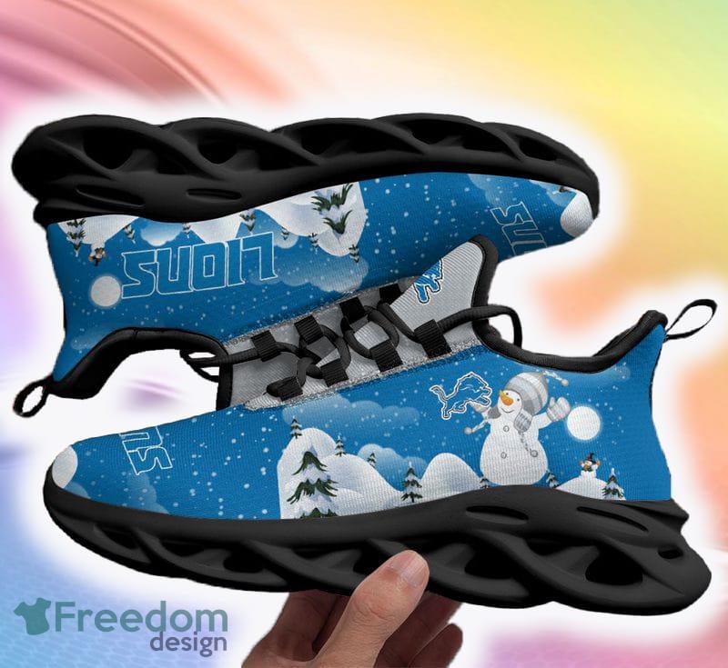 Detroit Lions Ugly Christmas Snow Flowers Blue Color Sneakers Max Soul  Shoes For Fans Gift - Freedomdesign