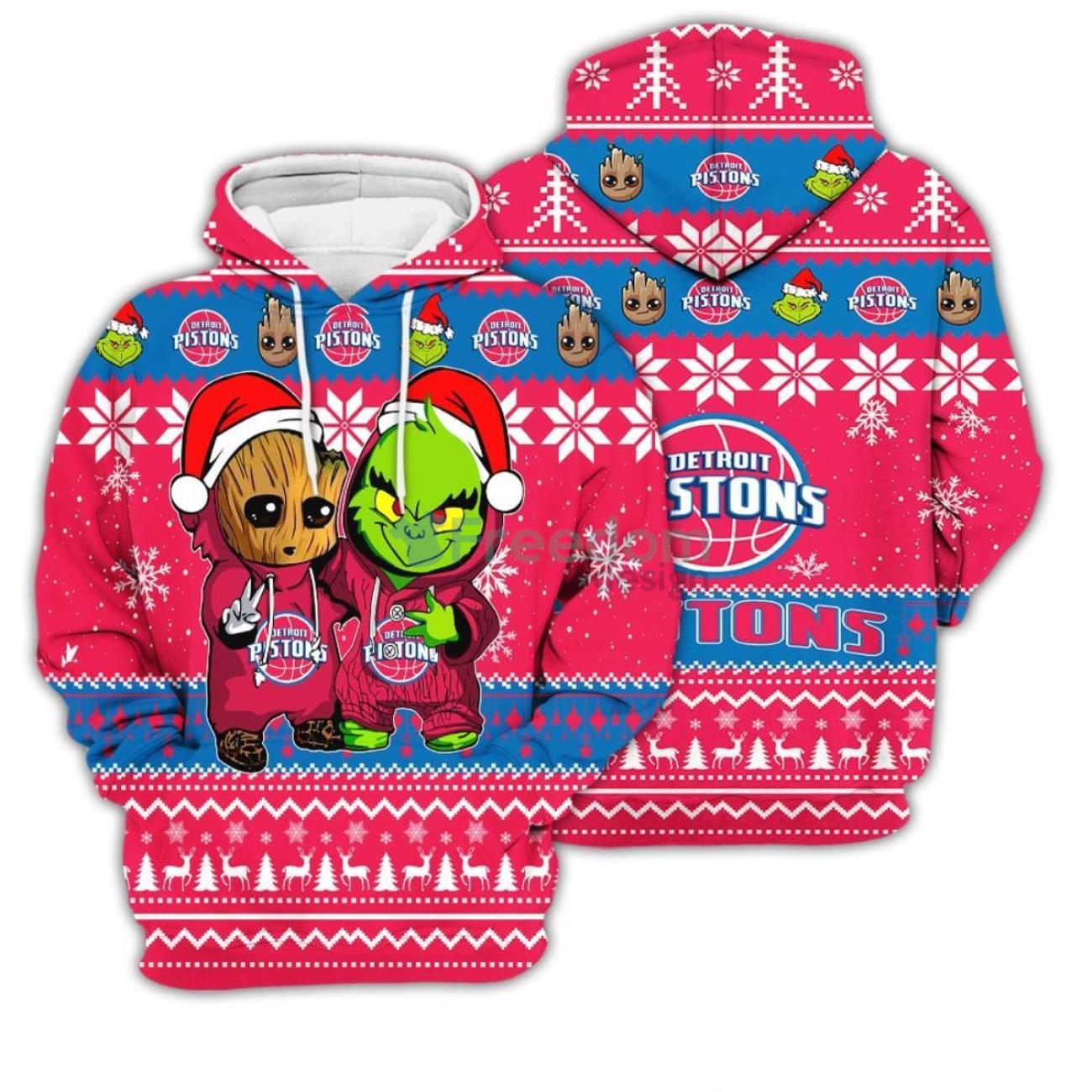 Detroit Lions NFL Baby Yoda And Baby Groot Ugly Christmas Sweater