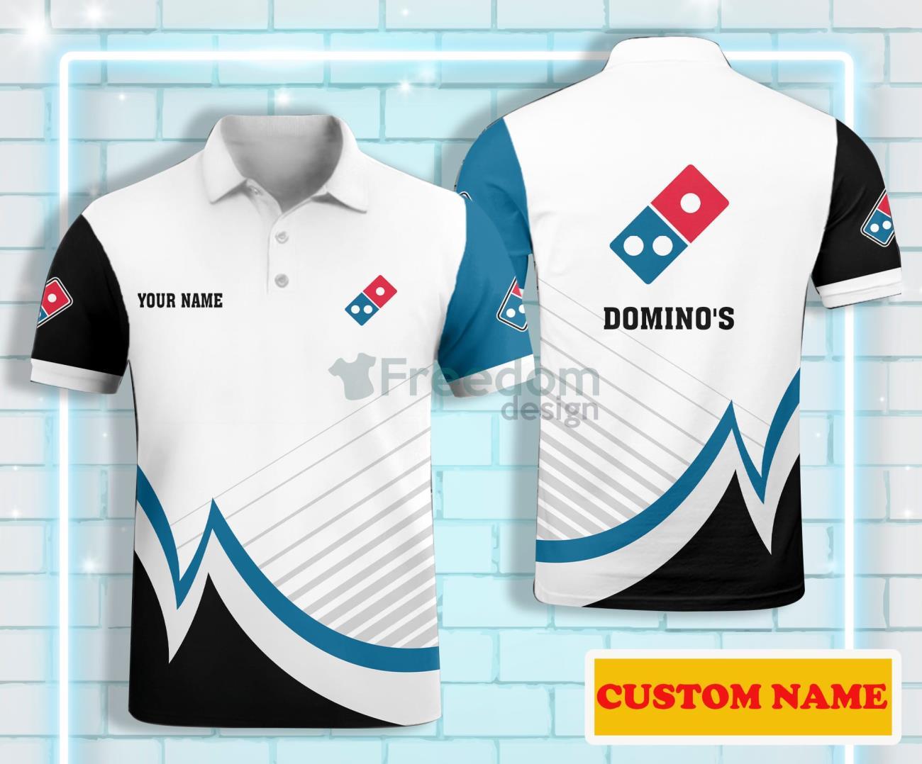 Domino's Pizza Custom Name Polo Shirt Product Photo 1