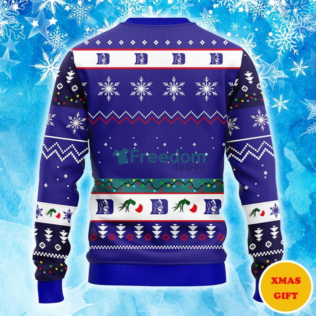 Duke Blue Devils 12 Grinch Xmas Day Christmas AOP Sweater Product Photo 2