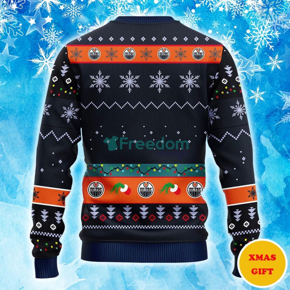 Edmonton Oilers Grinch Christmas AOP Sweater Product Photo 2