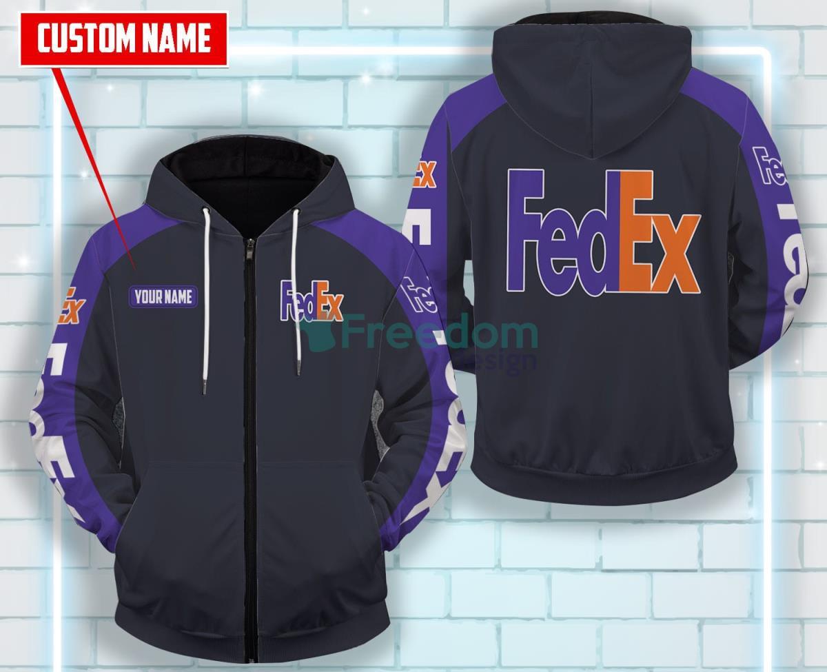 FEDEX All Over Printed 3D Custom Name Zip Hoodie Product Photo 1