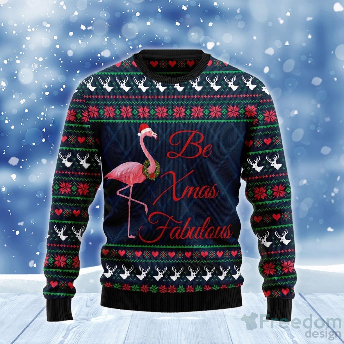 Flamingo Be Xmas Fabulous Ugly Sweater For Men Women Product Photo 1