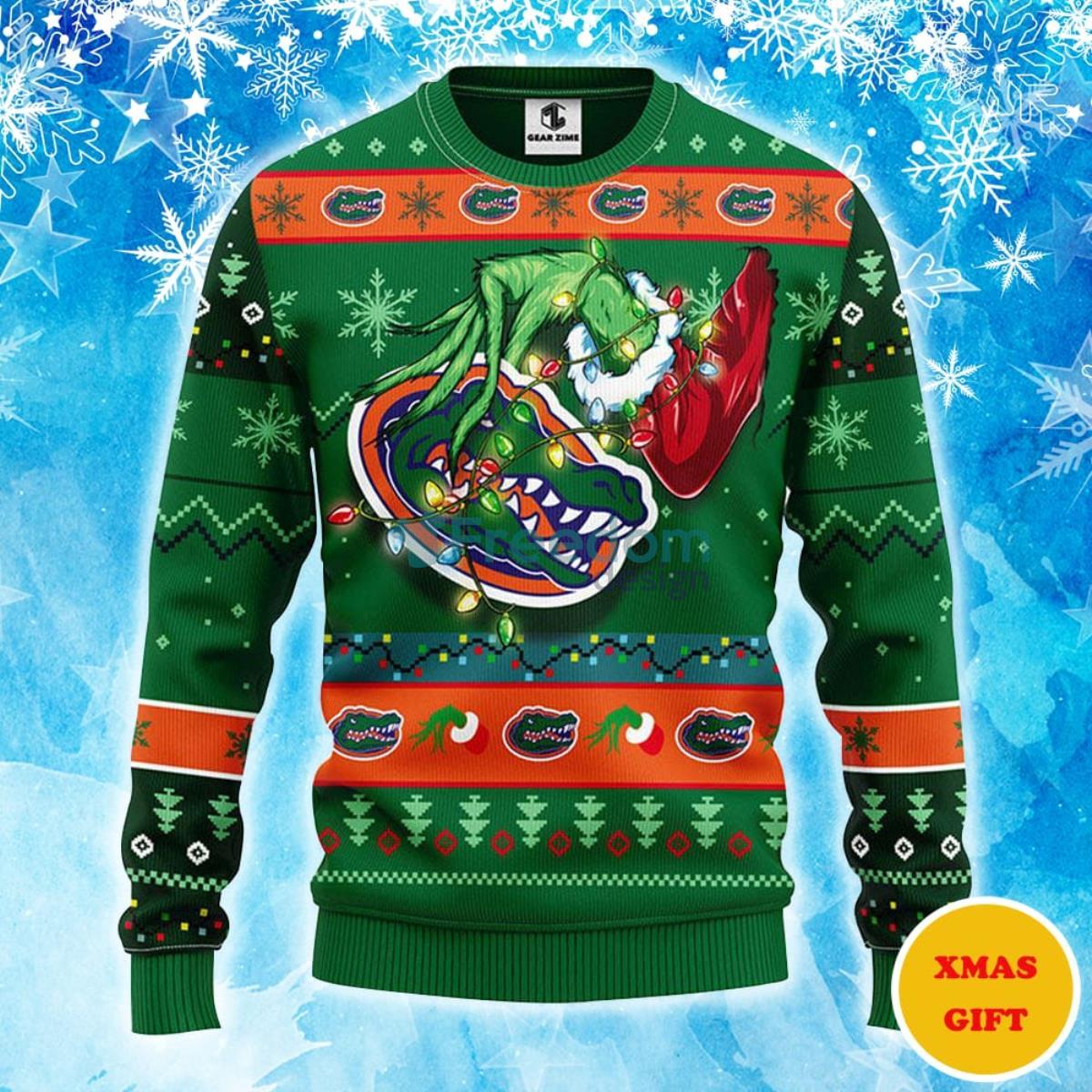 Florida Gators Grinch Christmas AOP Sweater Product Photo 1