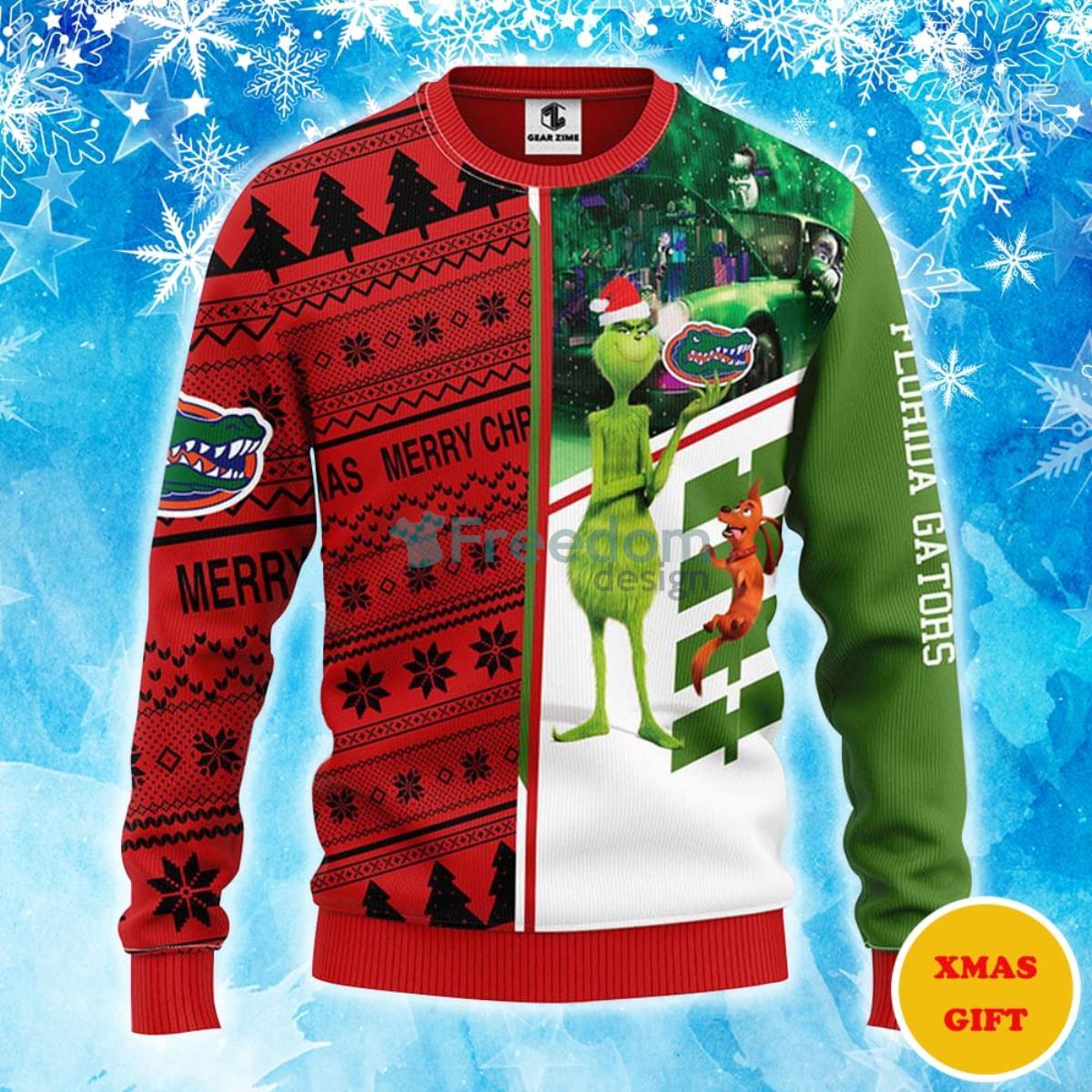 Florida Gators Grinch & Scooby-doo Christmas AOP Sweater Product Photo 1