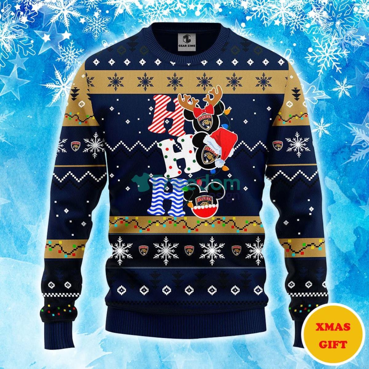 Florida Panthers Hohoho Mickey Christmas AOP Sweater Product Photo 1