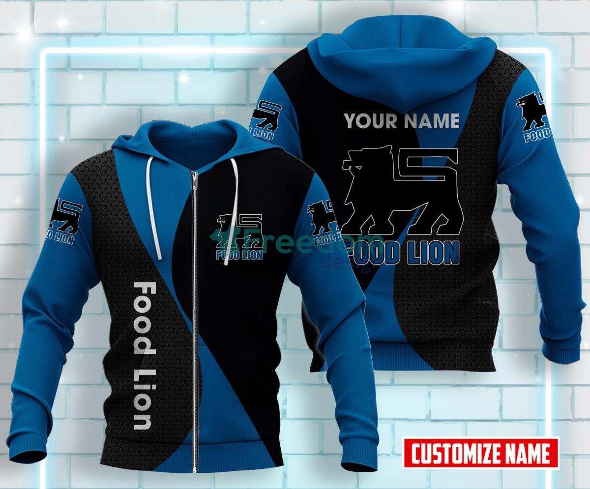 Food Lion All Over Printed 3D Custom Name Zip Hoodie For Men Women Product Photo 1