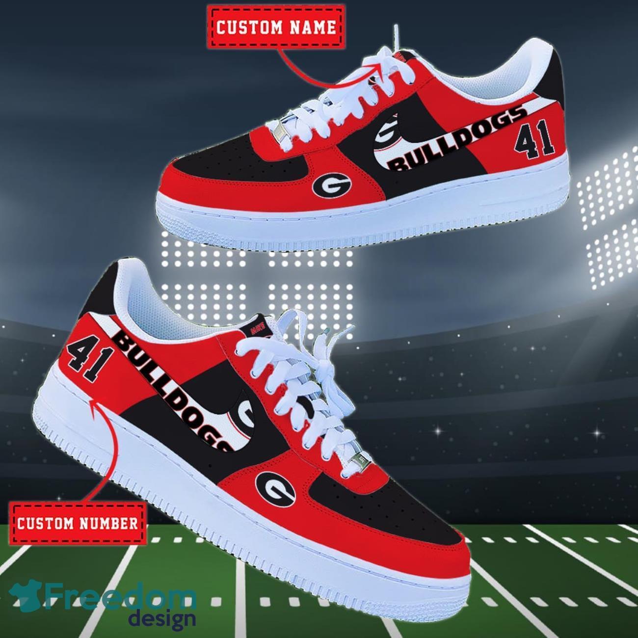 Georgia Bulldogs NCAA Air Force Shoes Custom Name Product Photo 2