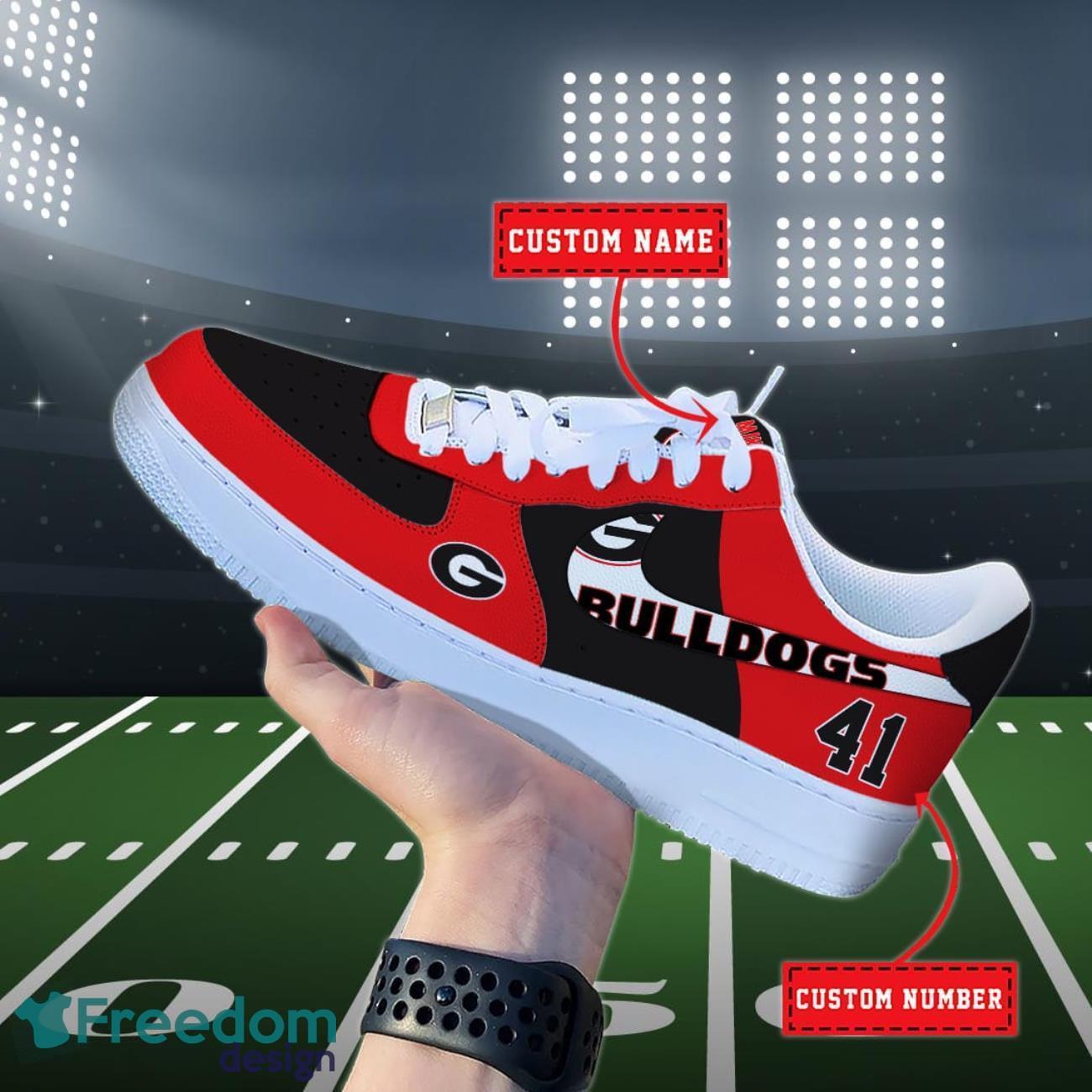 Georgia Bulldogs NCAA Air Force Shoes Custom Name Product Photo 1