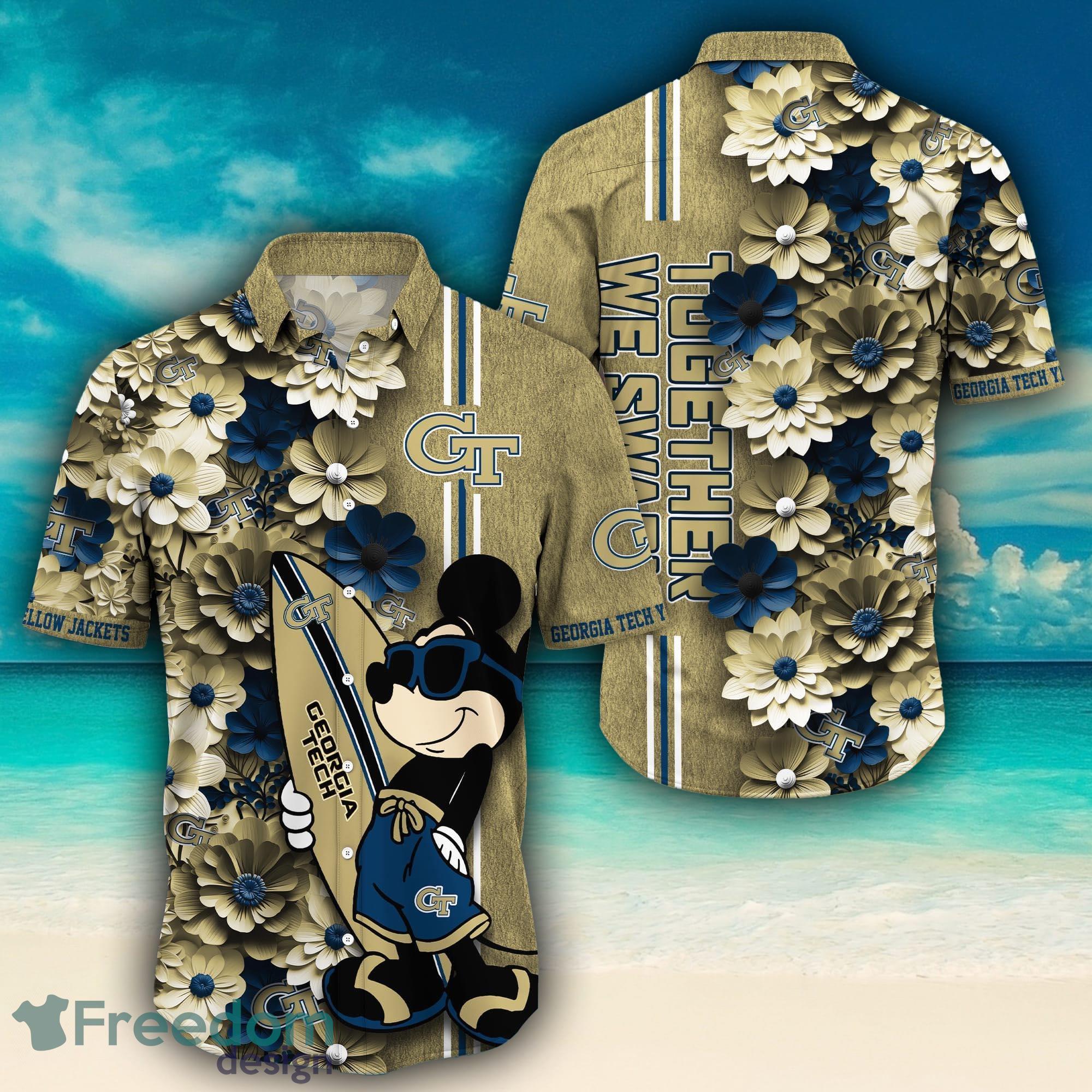 Green Bay Packers Surfboard Parttern Mickey Mouse Flower Hawaiian Shirt -  Freedomdesign