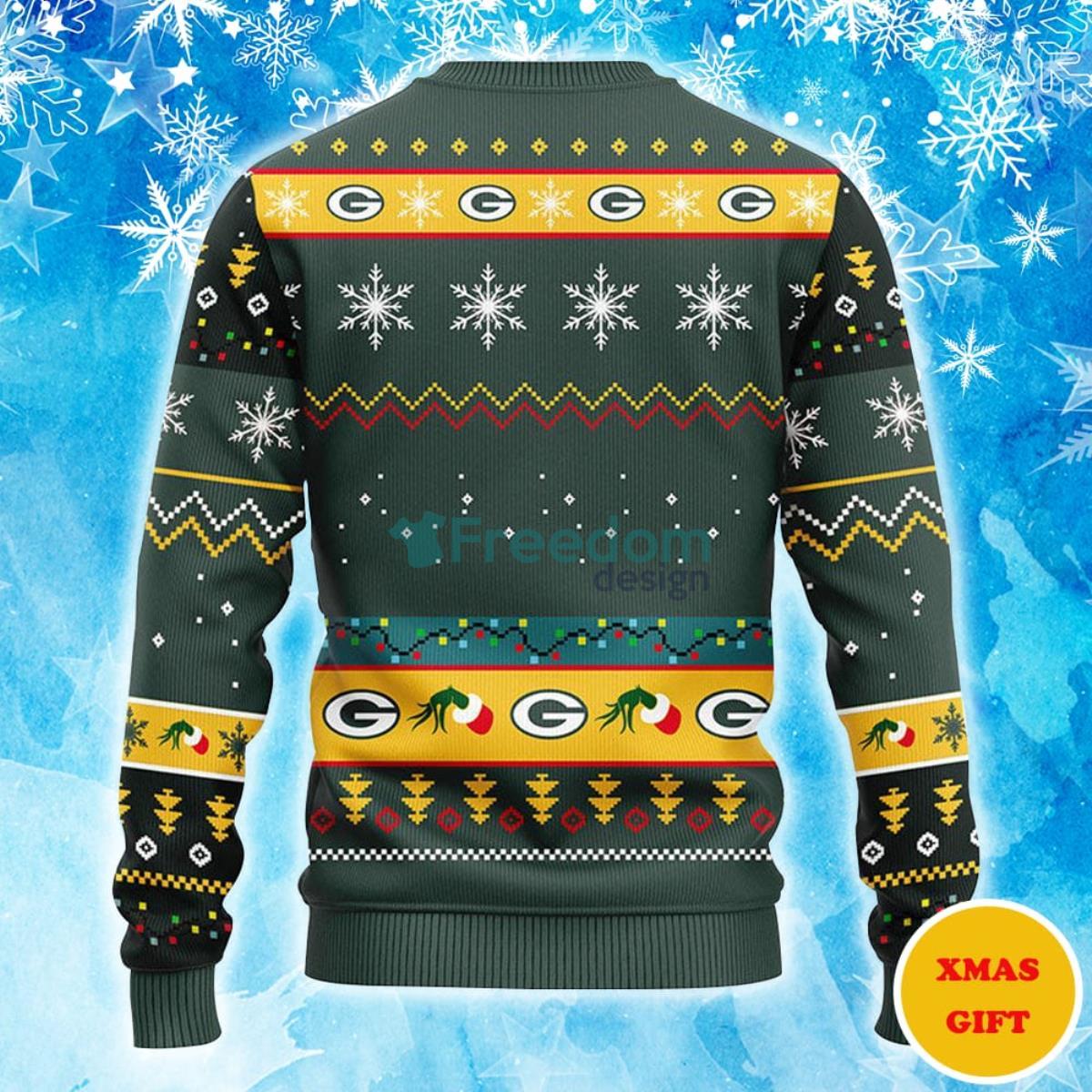 Green Bay Packers 12 Grinch Xmas Day Christmas AOP Sweater Product Photo 1