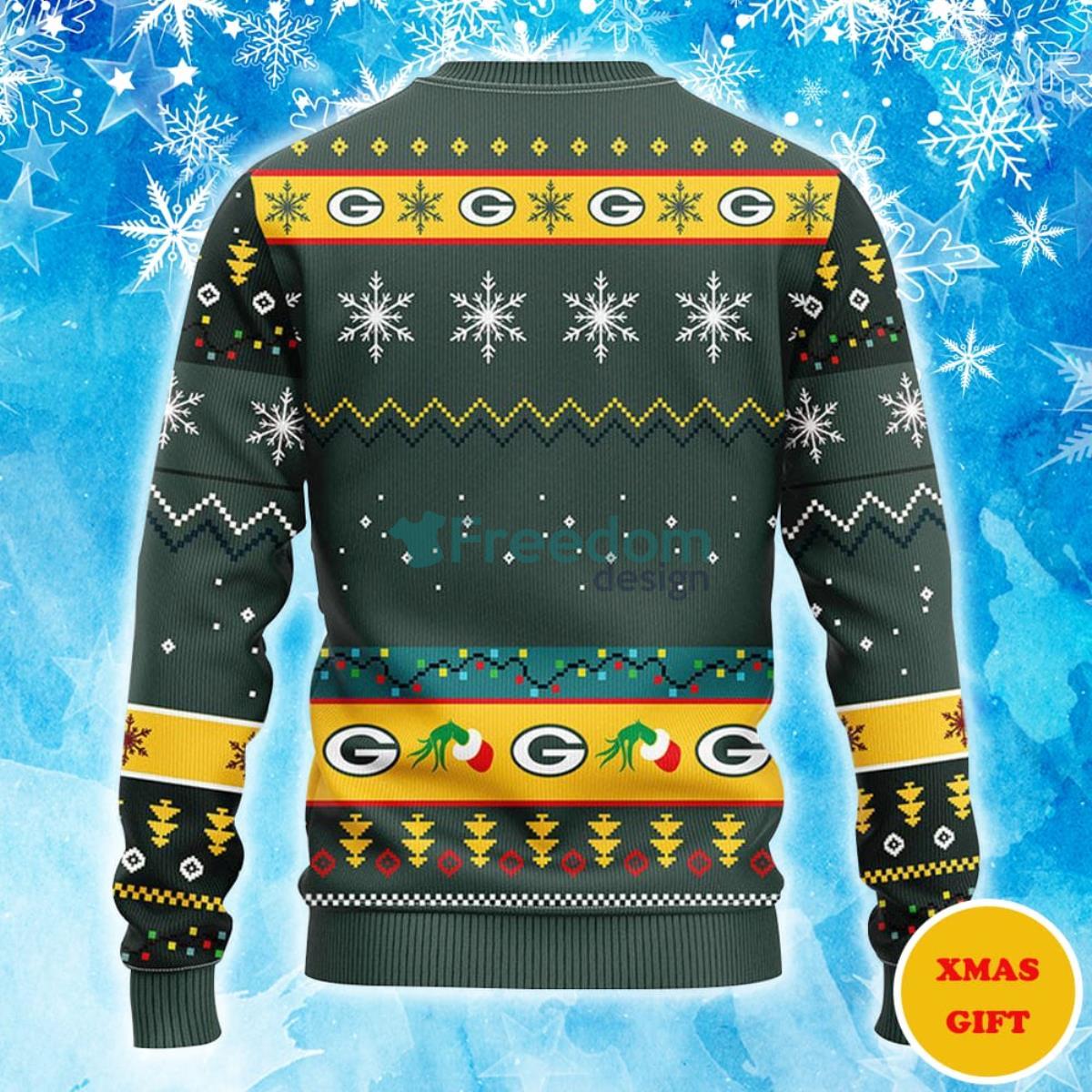 Green Bay Packers Grinch Christmas AOP Sweater Product Photo 2