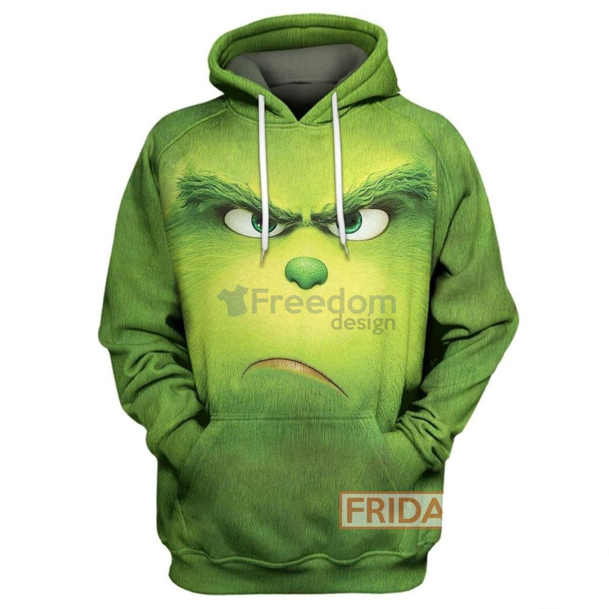 Grinch Grinch Face Christmas Green 3D Hoodie Product Photo 1