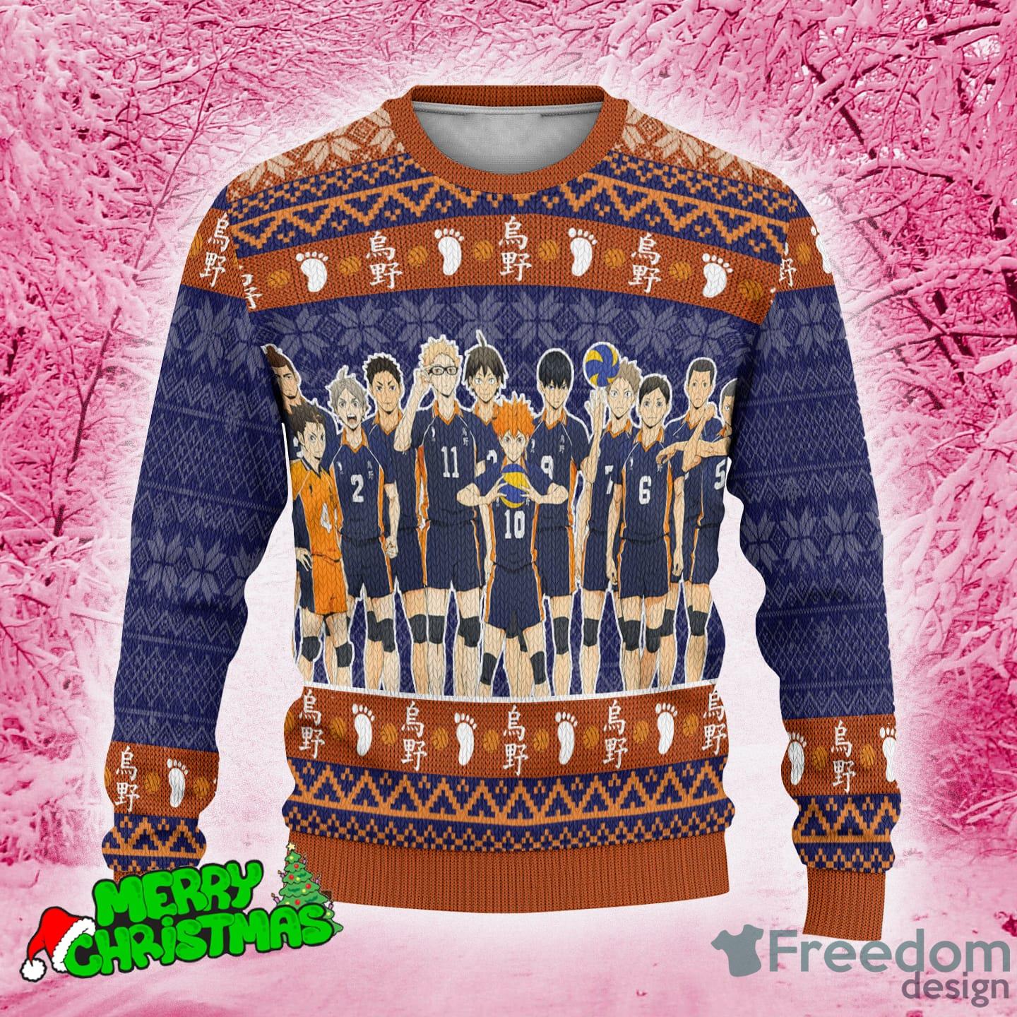 Haikyuu Knitted Karasuno High Ugly Christmas Sweater Gift Anime