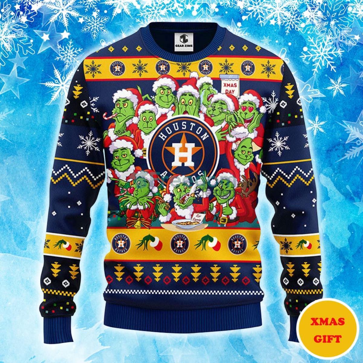 Houston Astros 12 Grinch Xmas Day Christmas AOP Sweater Product Photo 1