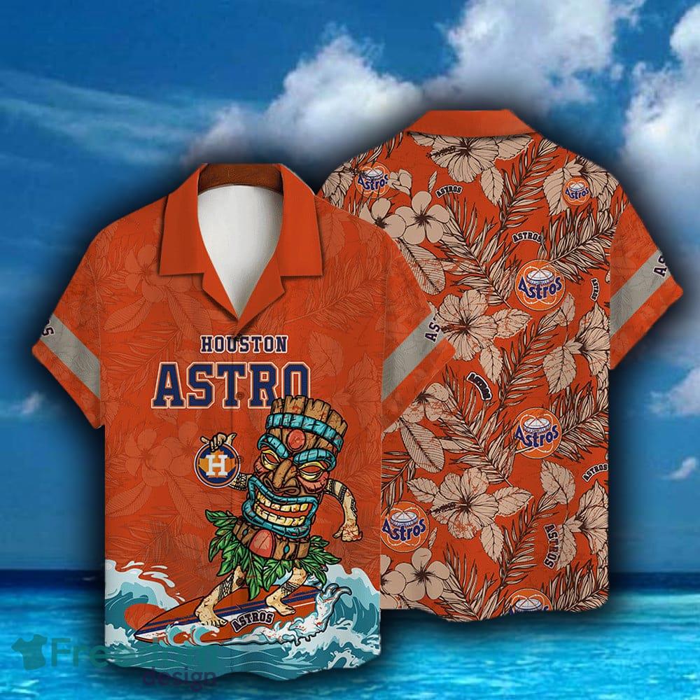 Houston Astros Hawaiian Shirt Tropical Leaves Pattern Aloha - Inspire Uplift