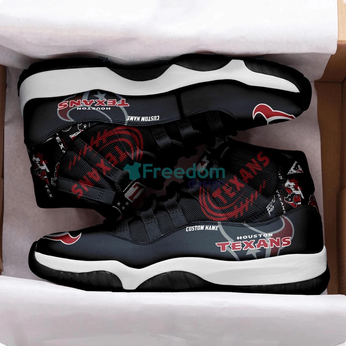 Houston Texans NFL Logo Air Jordan 11 Shoes Custom Name Shoes Product Photo 2