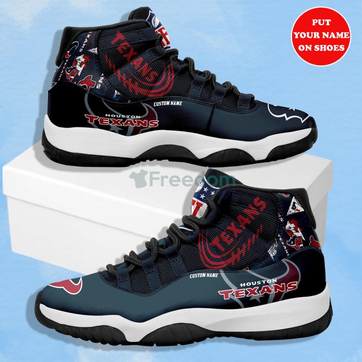 Houston Texans NFL Logo Air Jordan 11 Shoes Custom Name Shoes Product Photo 1