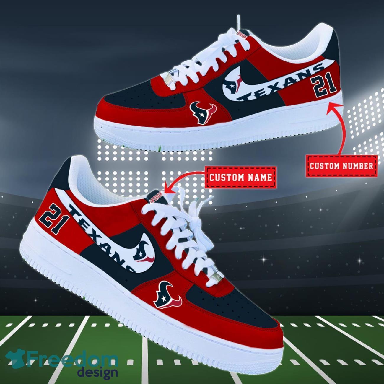 Houston Texans NFL Personalized Air Force Shoes Custom Name Product Photo 2